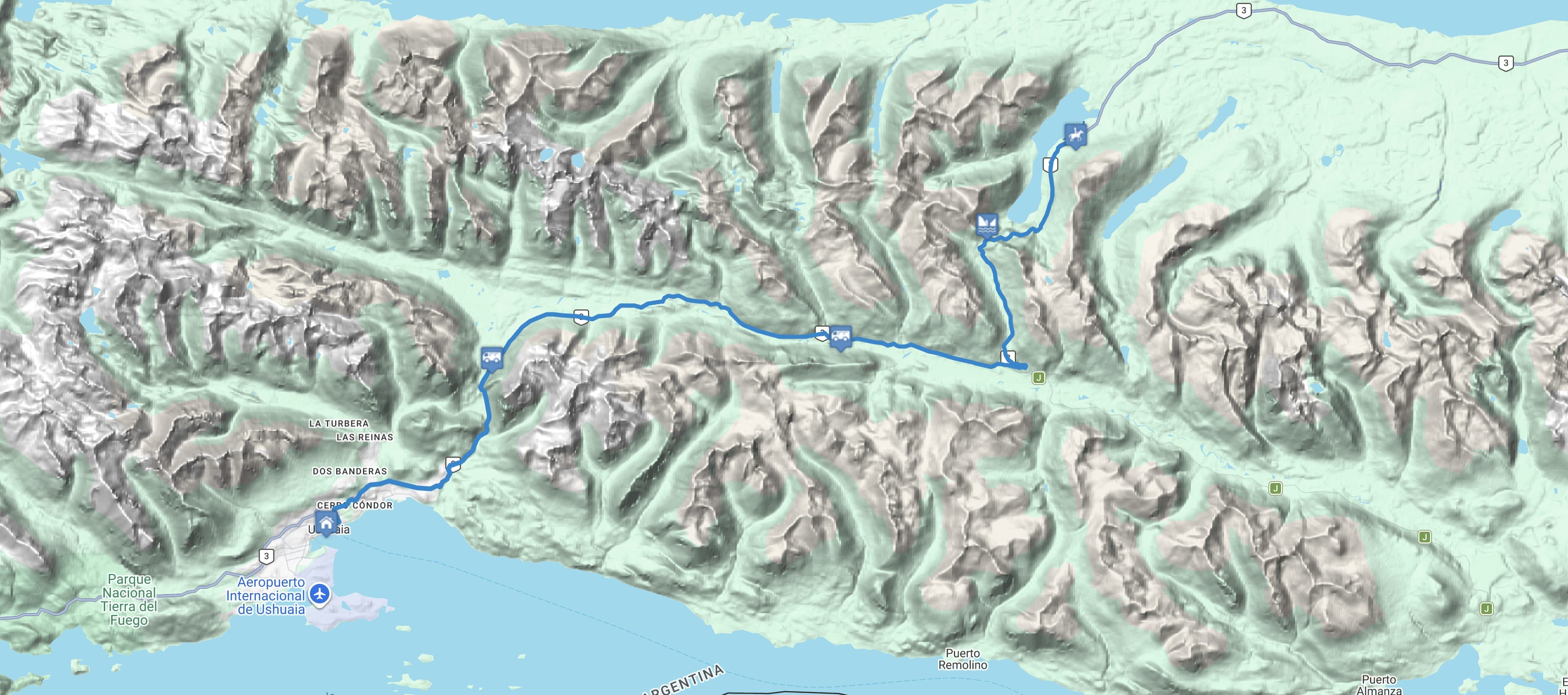 Map Cabalgata en Lago Escondido