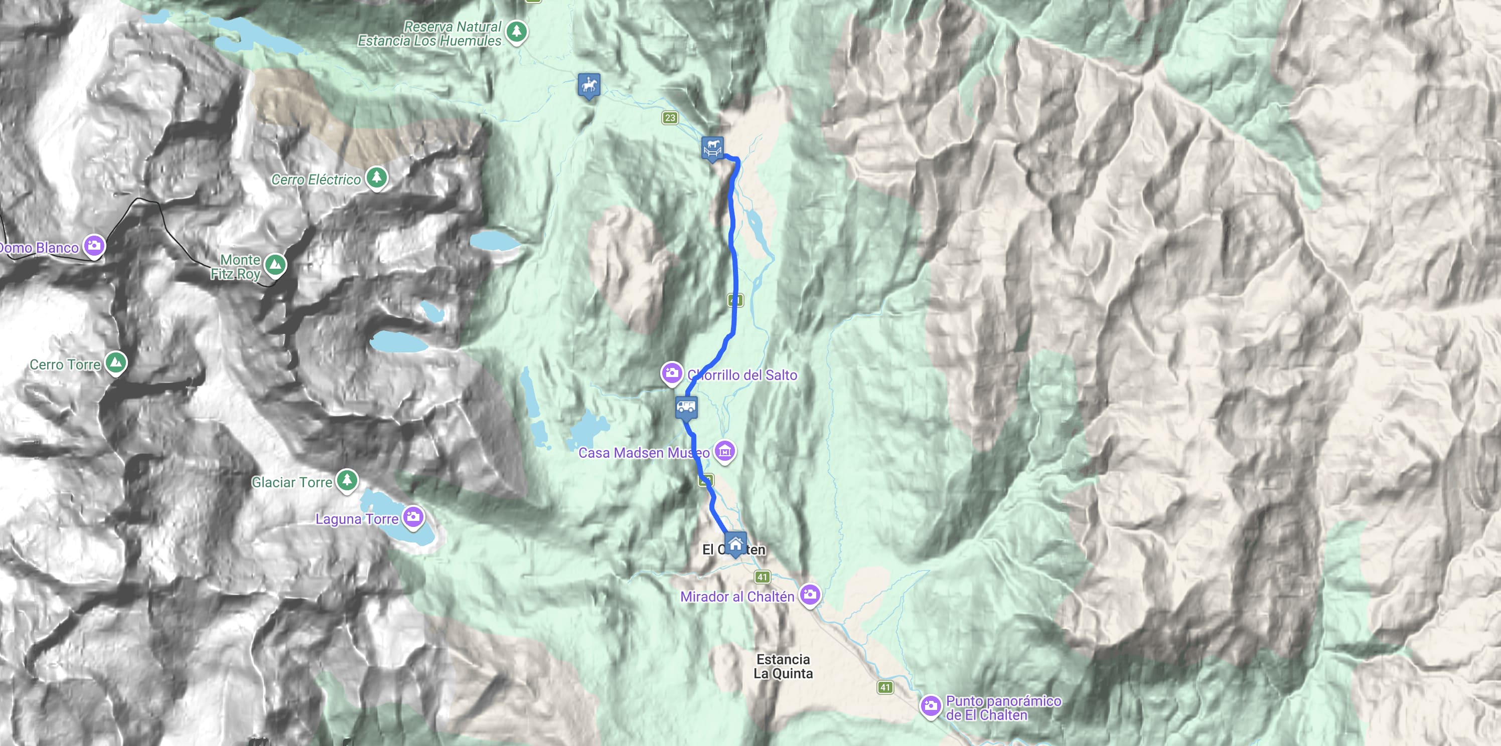 Map Cabalgata Corta en Estancia Bonanza