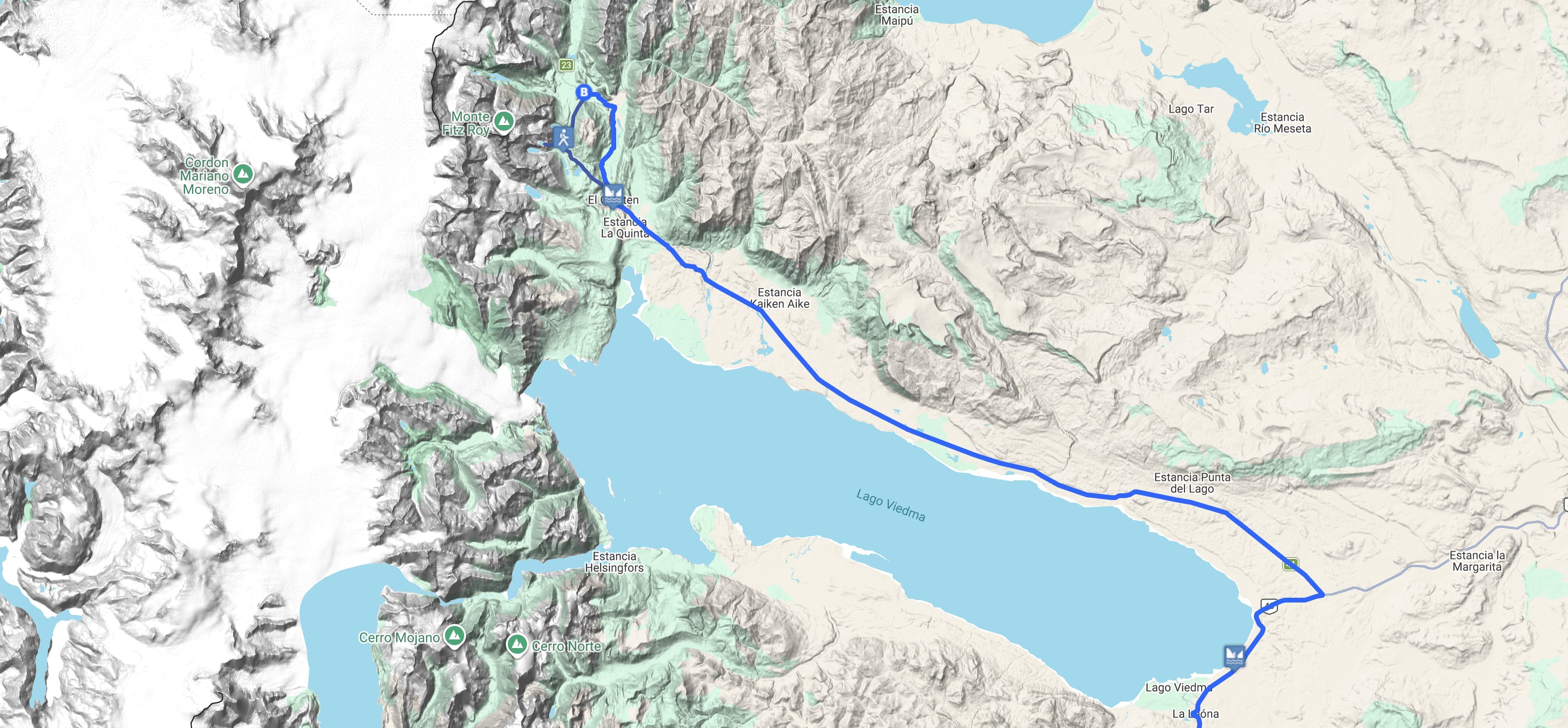 Map Chaltén full day Laguna de los Tres (Autoguiado)