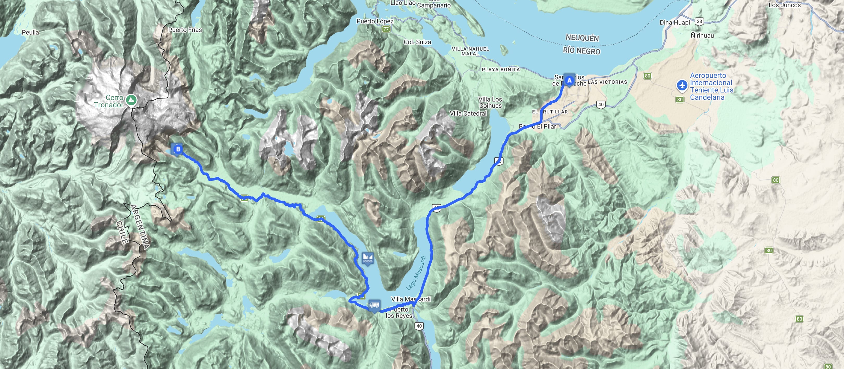 Map Cerro Tronador y Glaciar Negro 