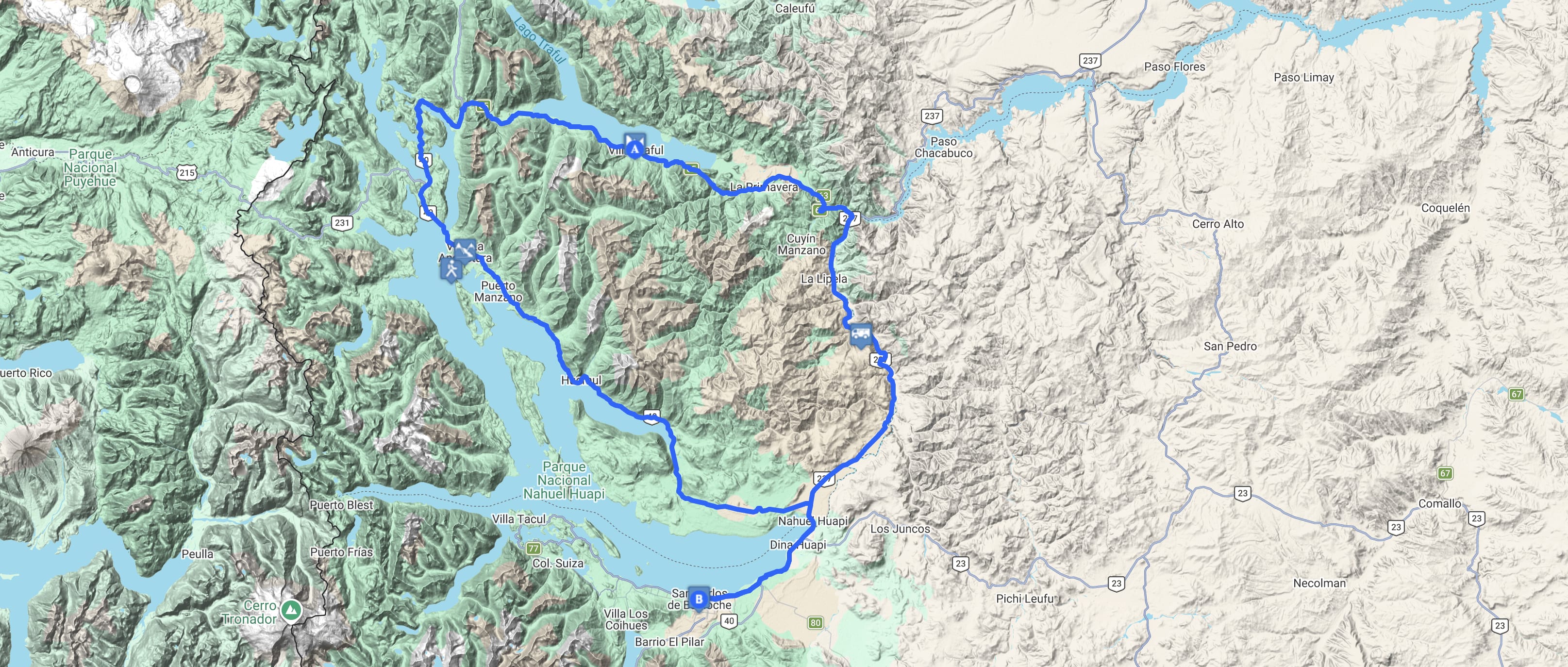 Map Circuito Grande: Traful y Angostura