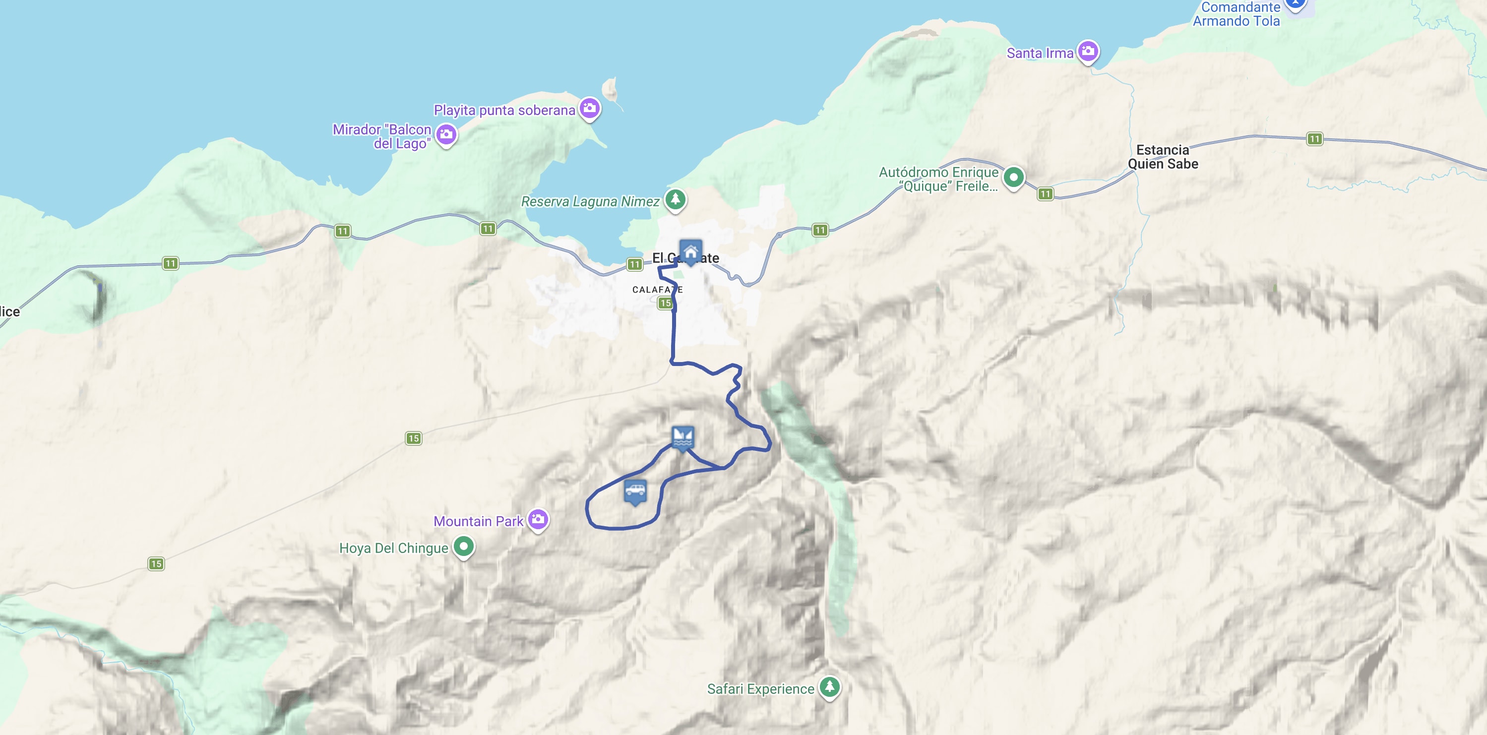 Map Balcones de Calafate Offroad