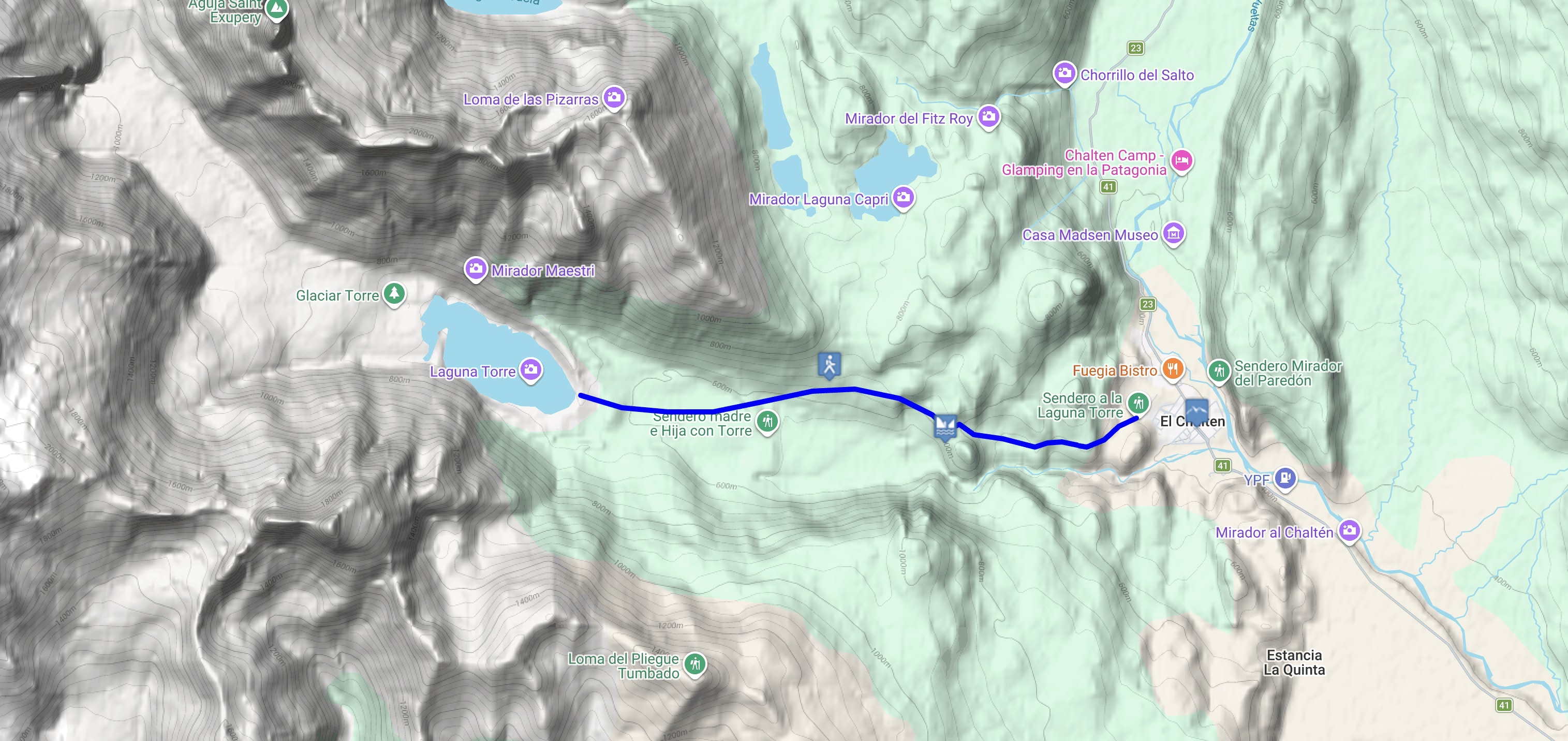 Map Trekking: Laguna Torre full day