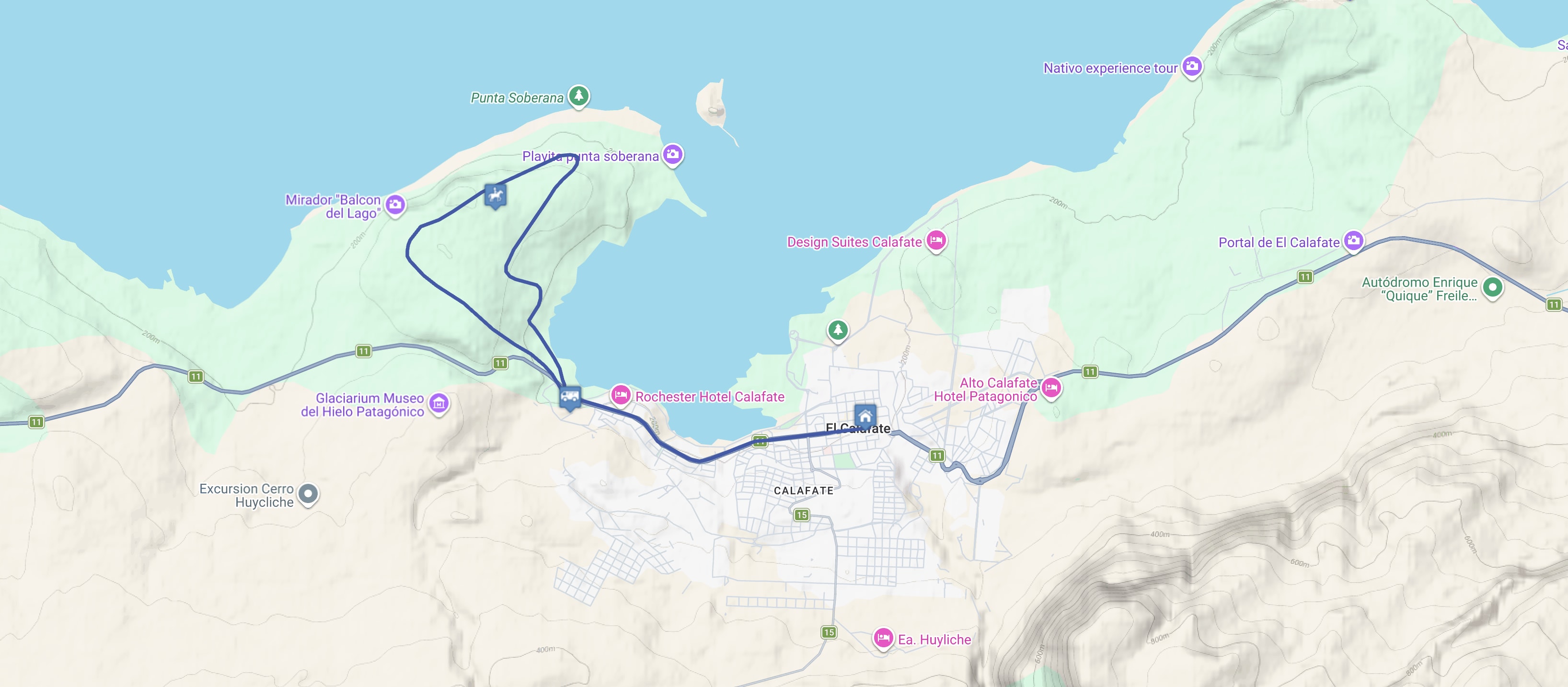 Map Cabalgata corta a Bahía Redonda