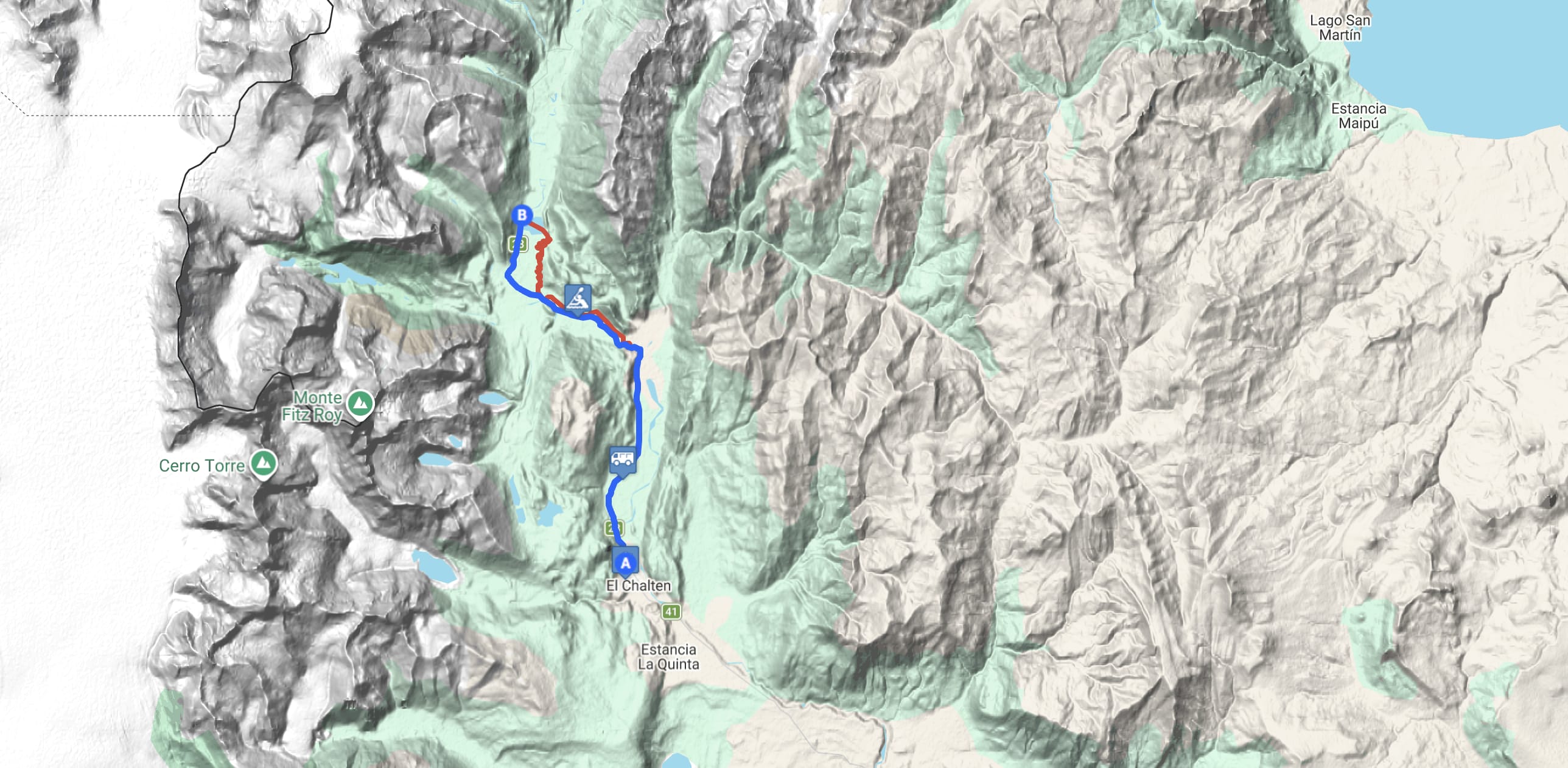 Map Navegación Escénica: Río de las Vueltas