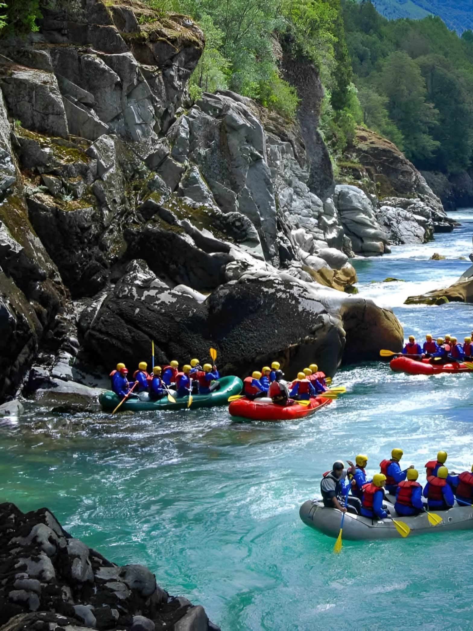 Rafting Río Manso: frontera con Chile