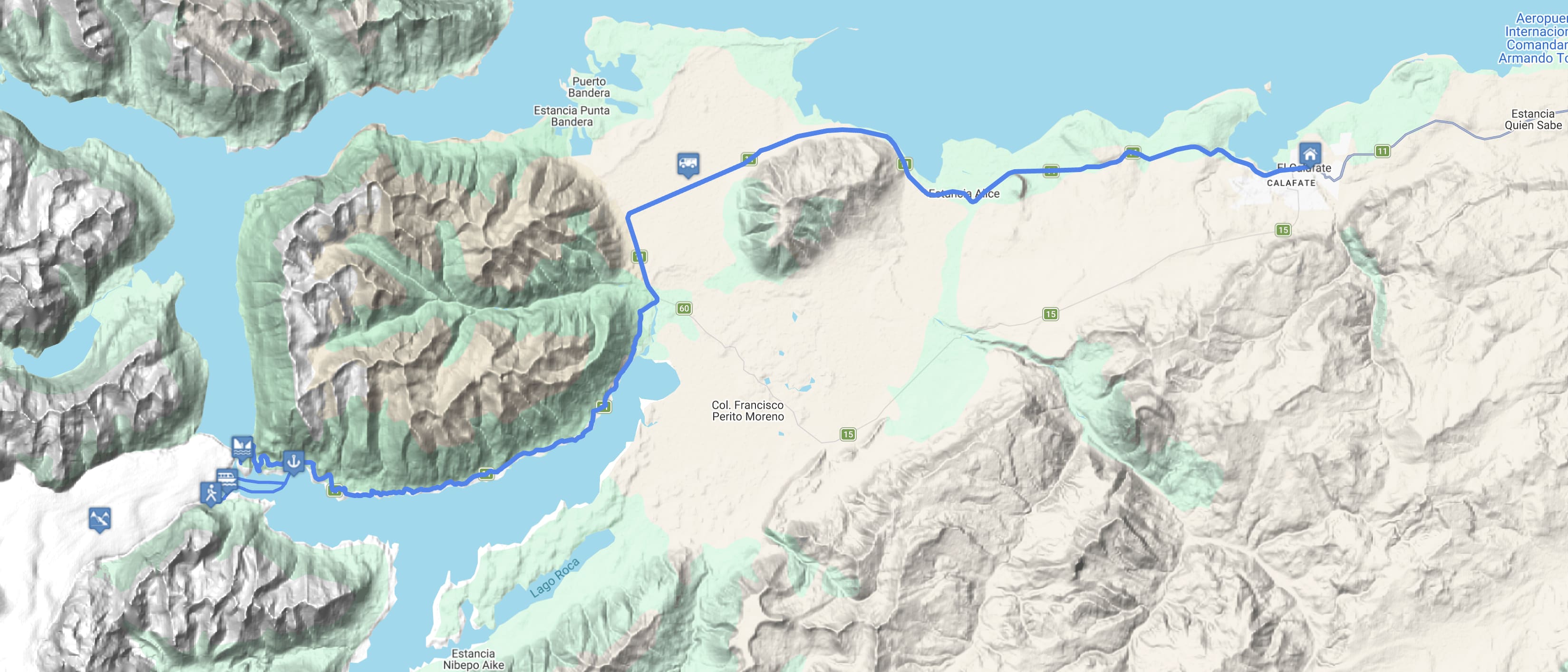 Map Tocá el Glaciar con Navegación