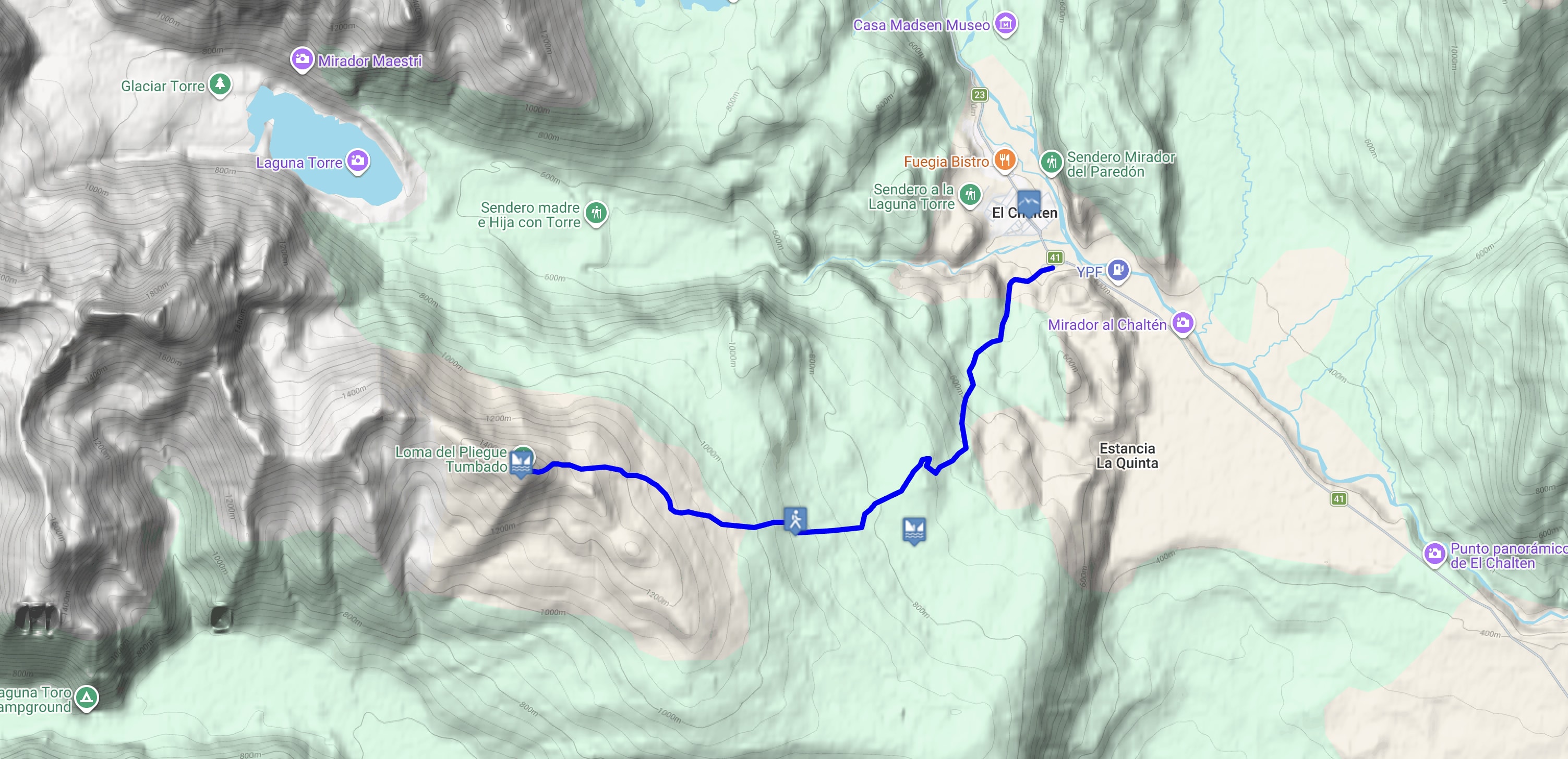 Map Trekking: Loma del Pliegue Tumbado full day
