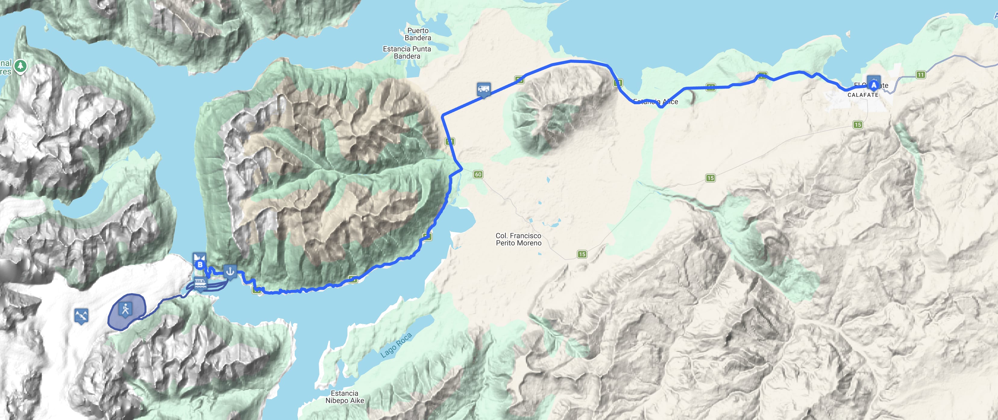 Map Big Ice Perito Moreno