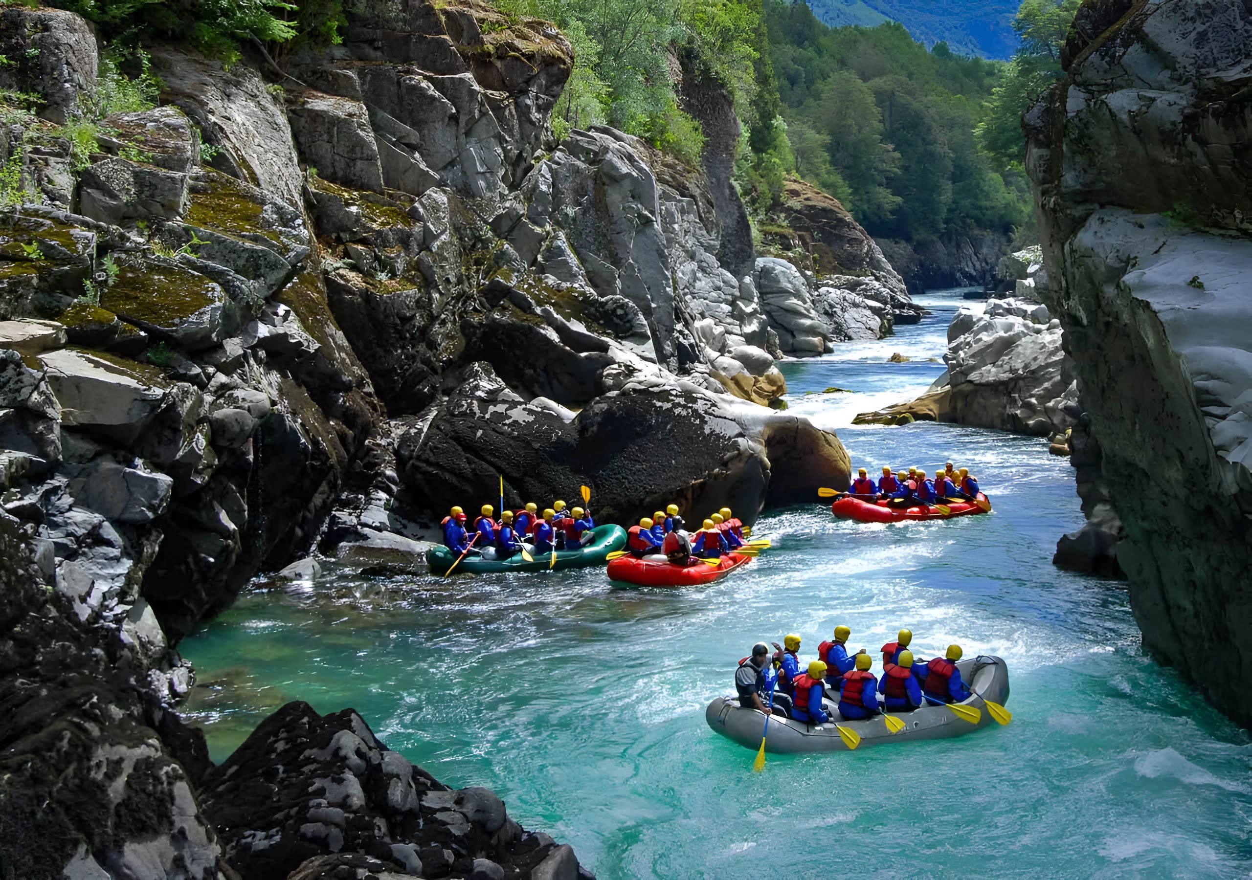 Rafting Río Manso: frontera con Chile