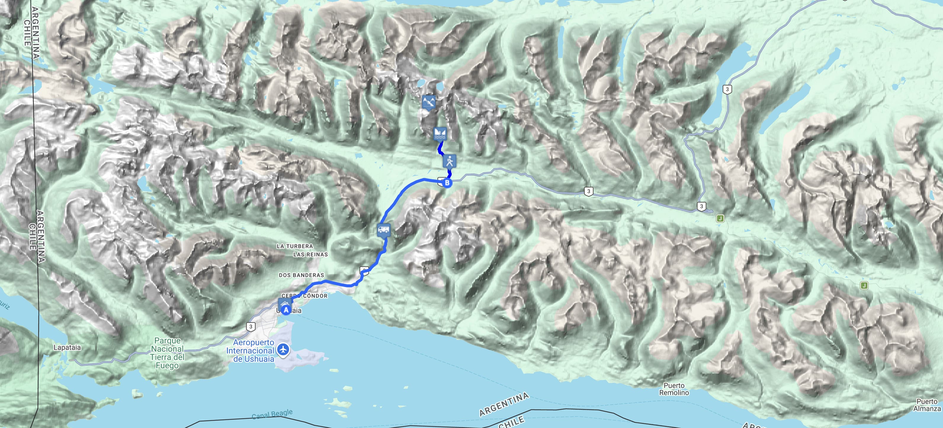 Map Trekking Laguna Esmeralda Confort