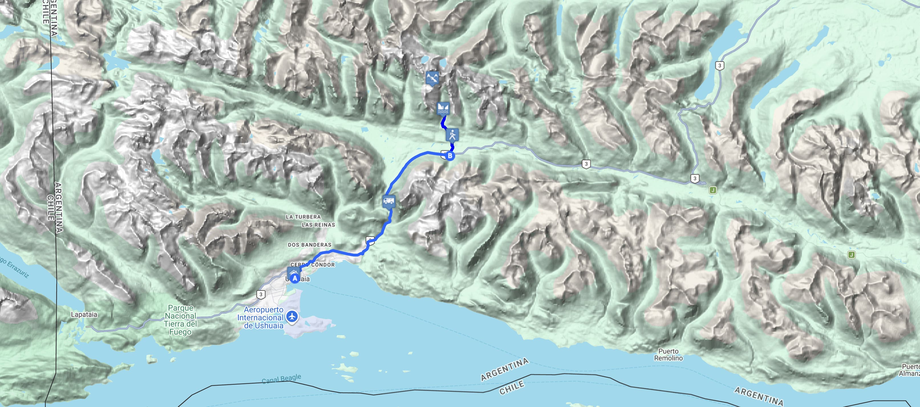 Map Trekking Laguna Esmeralda