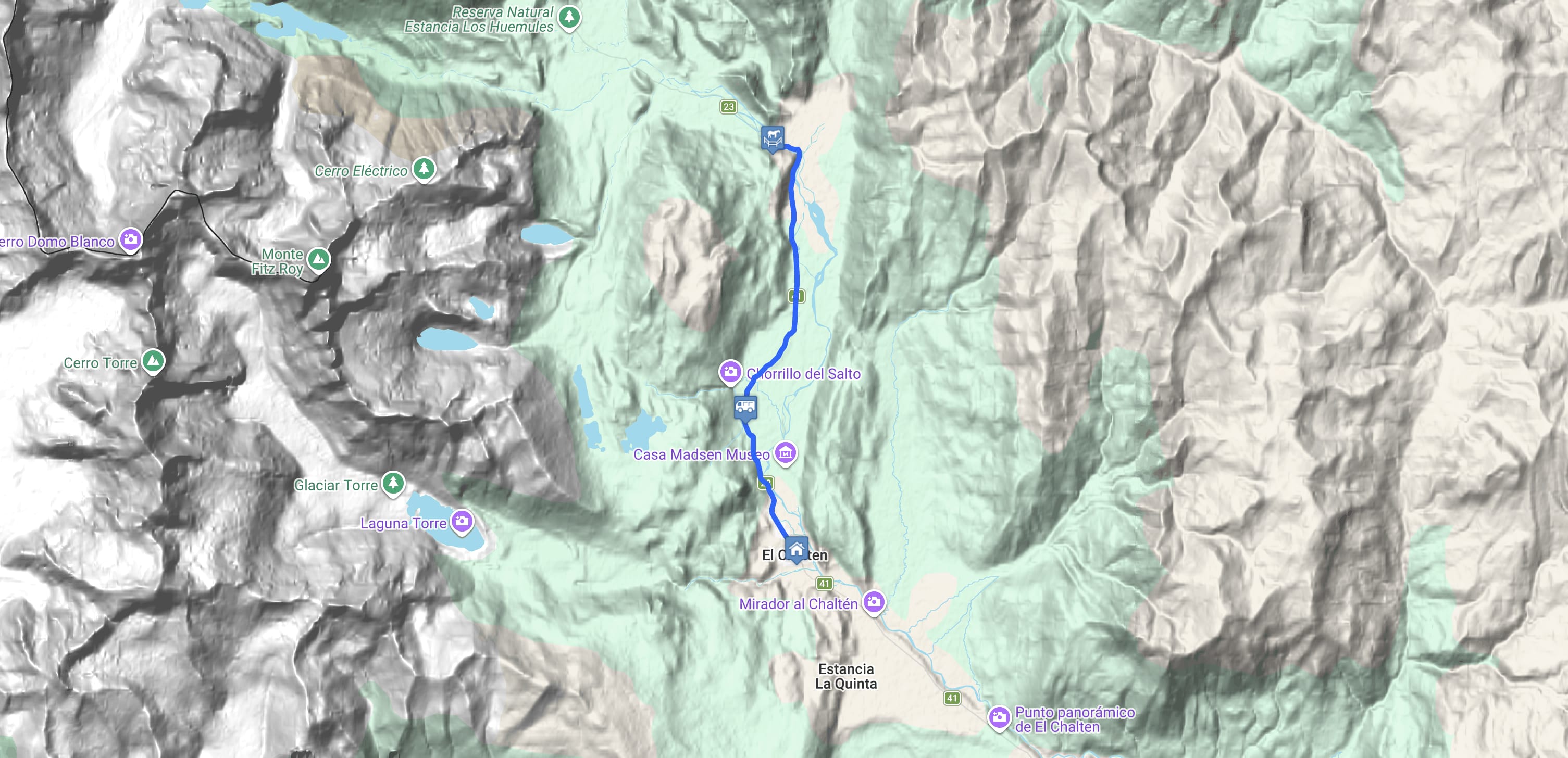 Map Mountain Bike con Comida en Estancia Bonanza