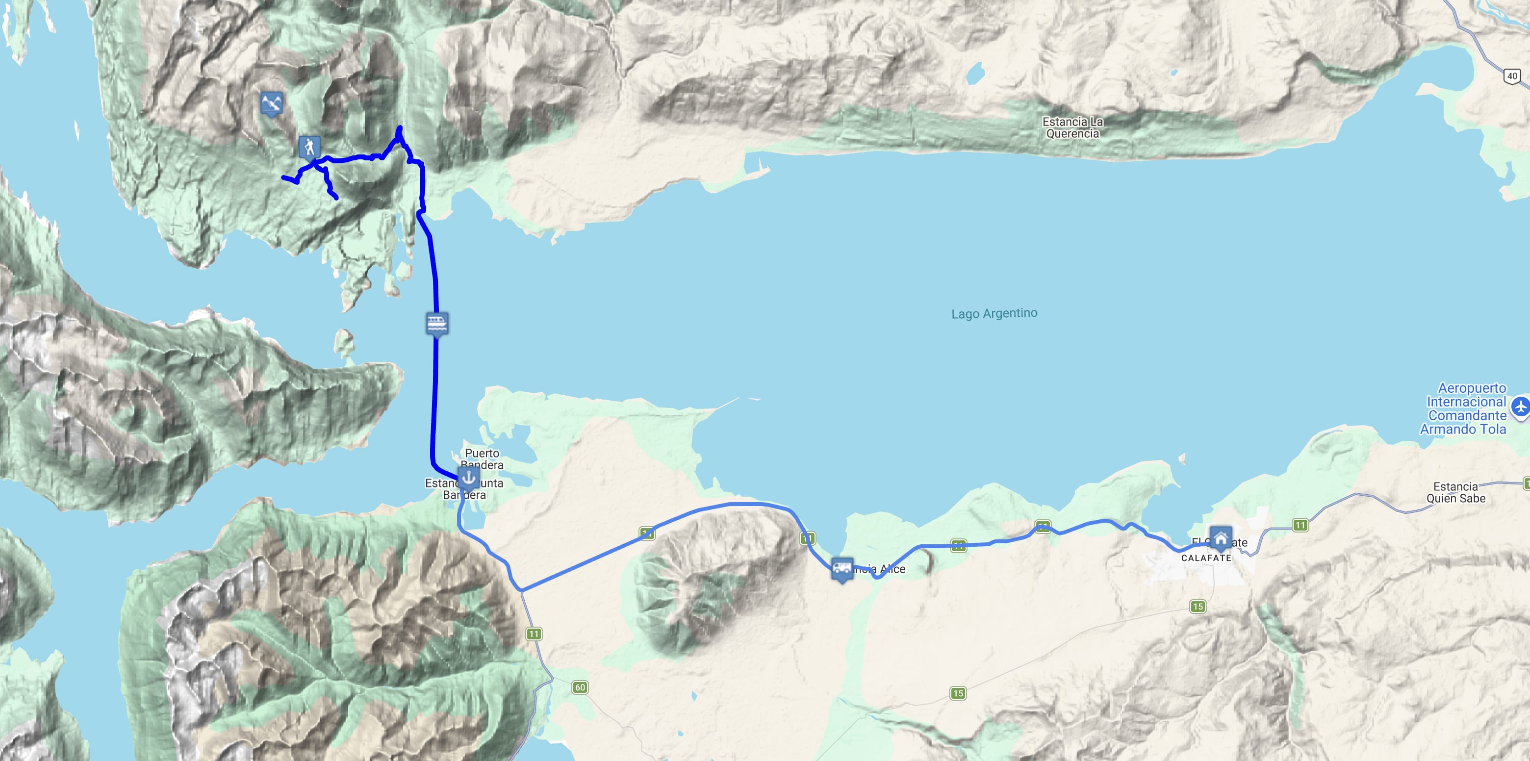 Map Cerro Castillo: Miradores y Cóndores