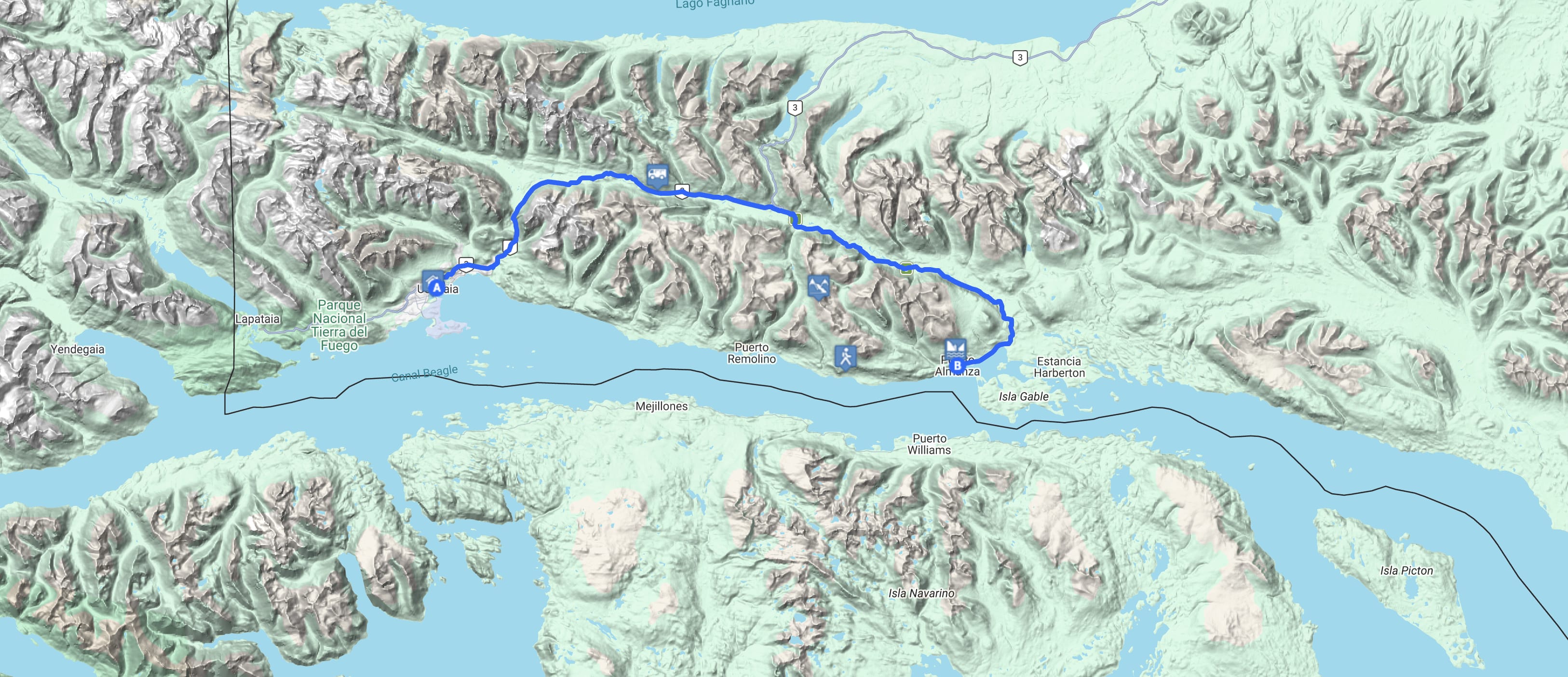 Map Puerto Almanza y Pingüinera