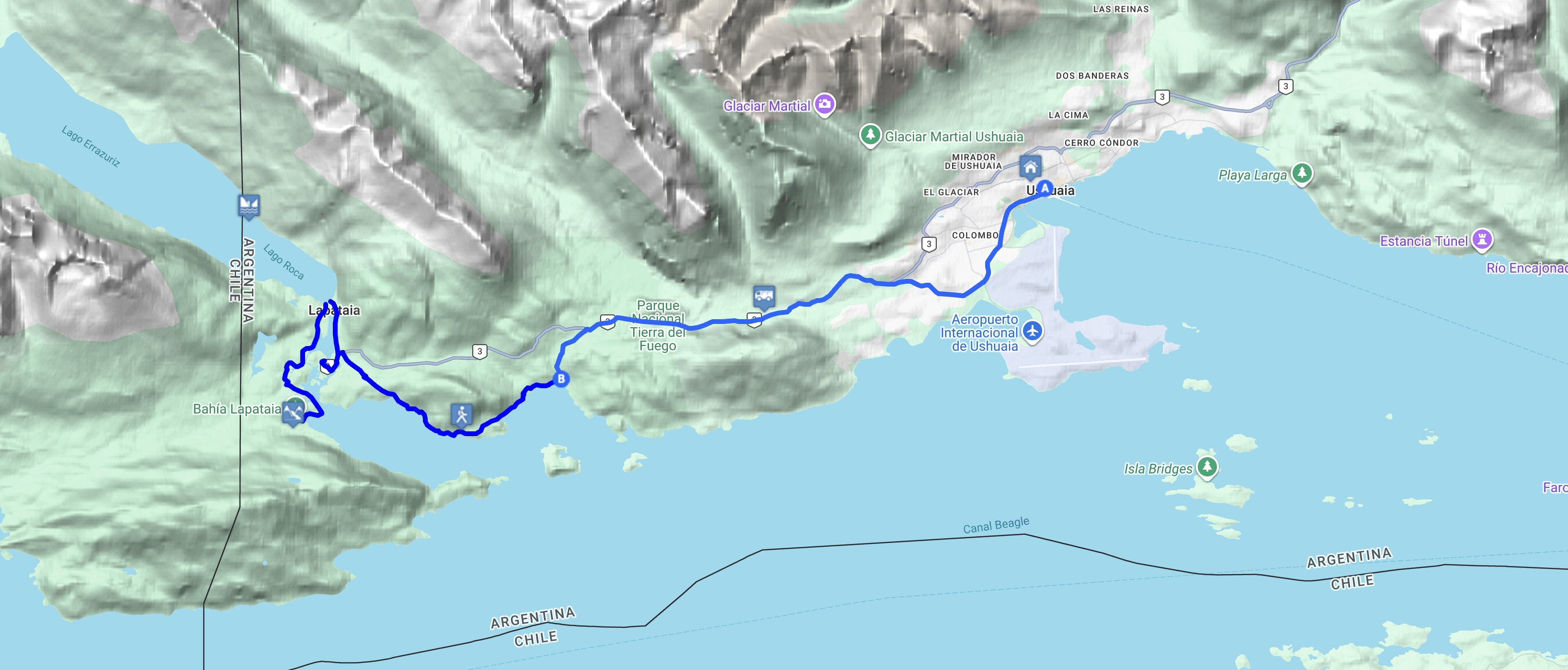 Map Parque Nacional: Trekking y Canoas