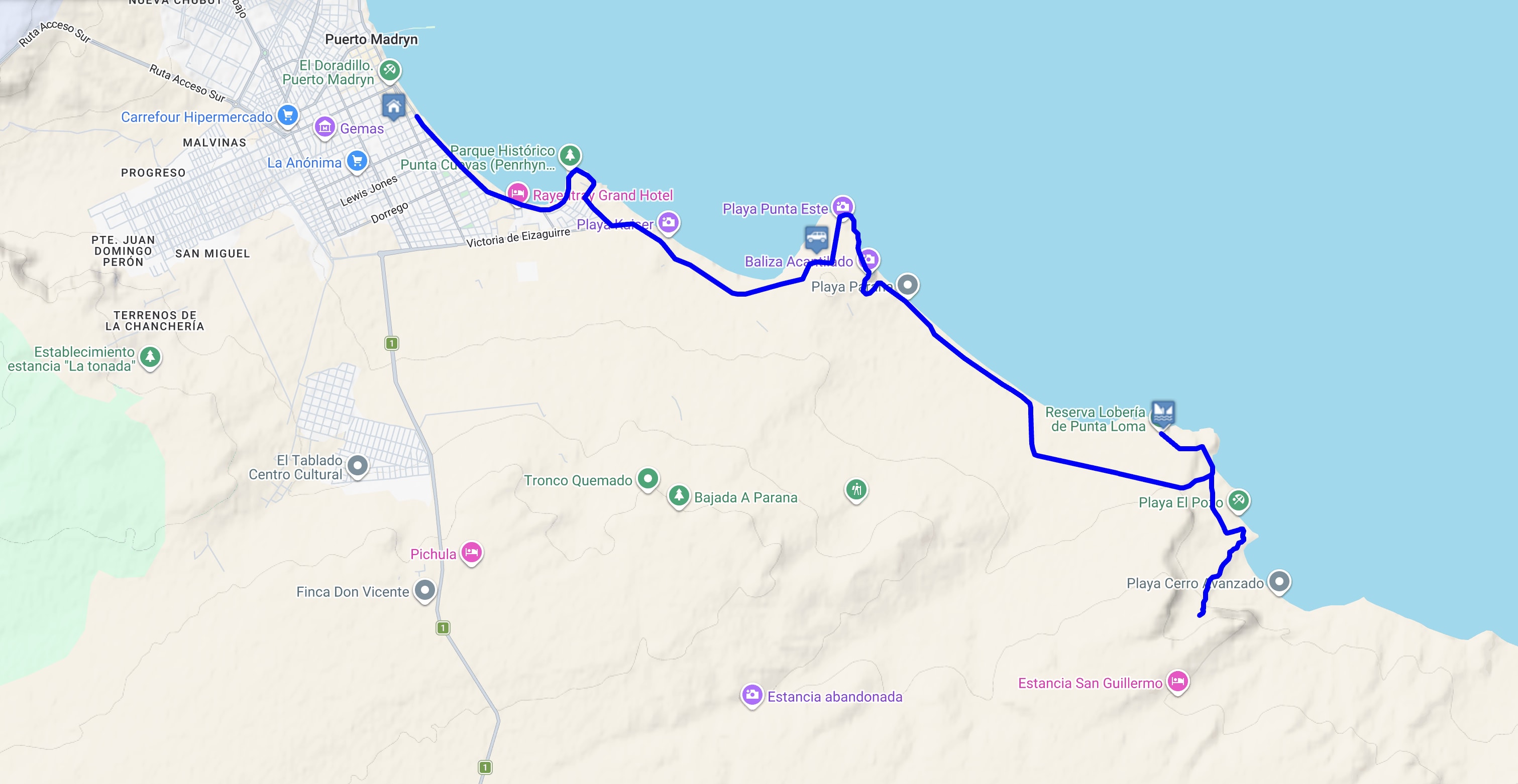 Map Camino al Extremo 4x4