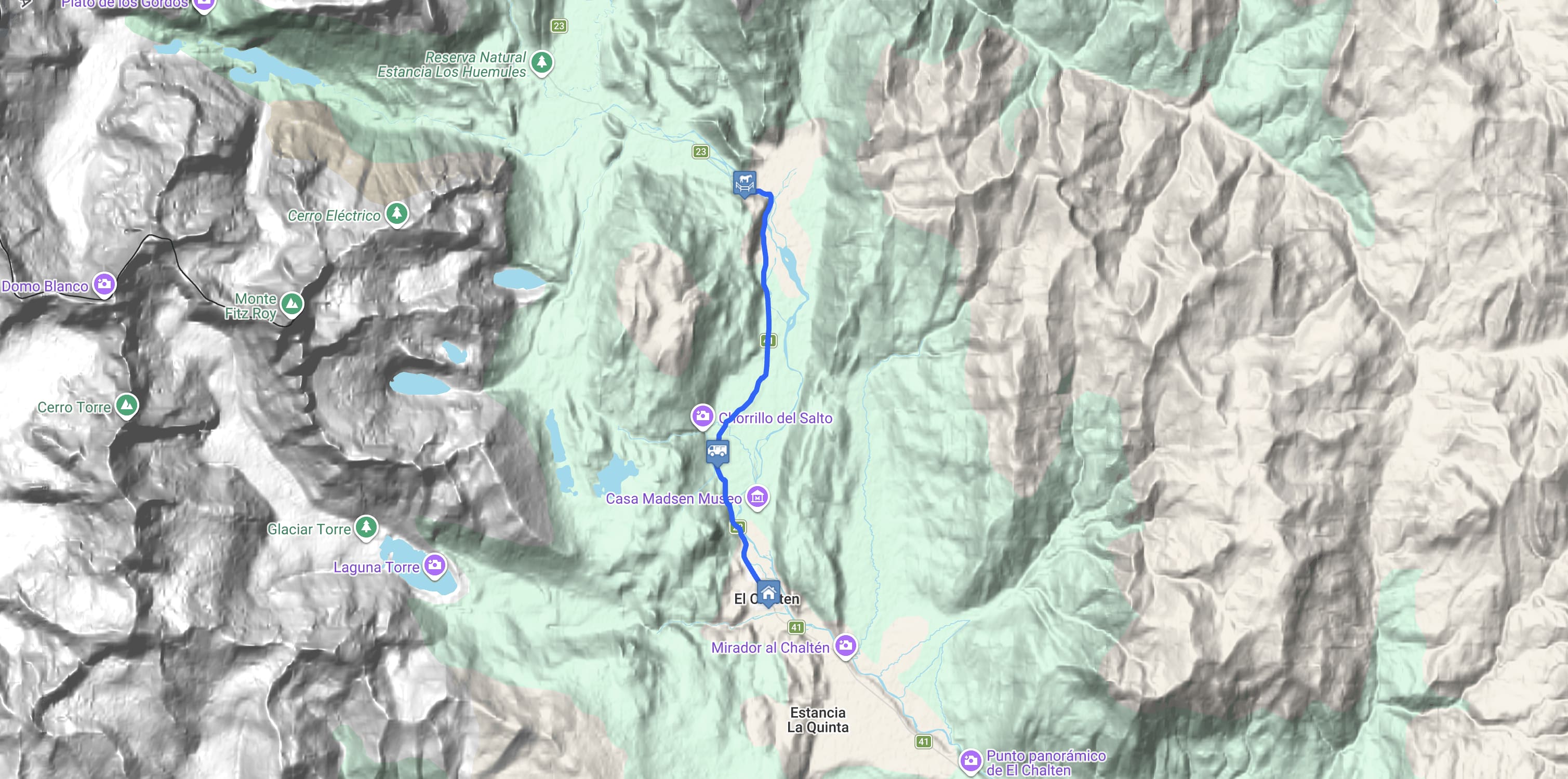 Map Vía Ferrata y Tirolesa en Estancia Bonanza