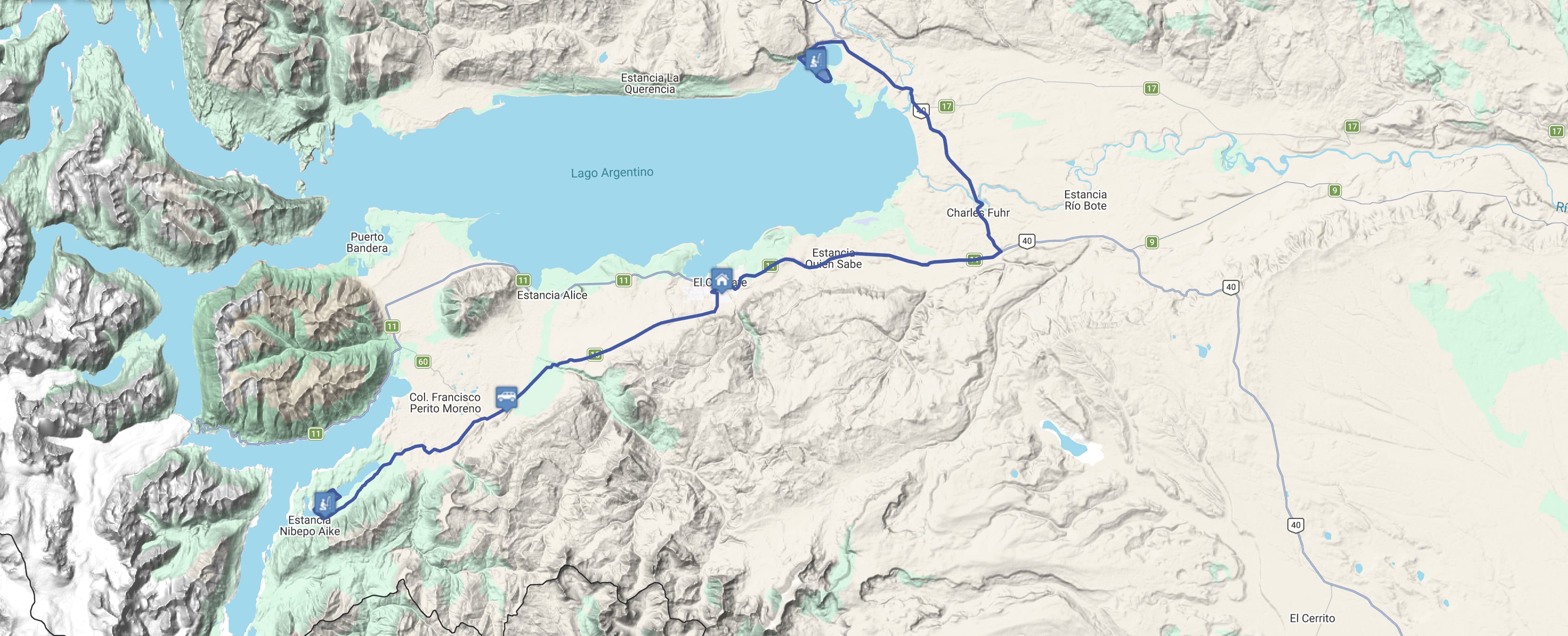 Map Calafate Pesca