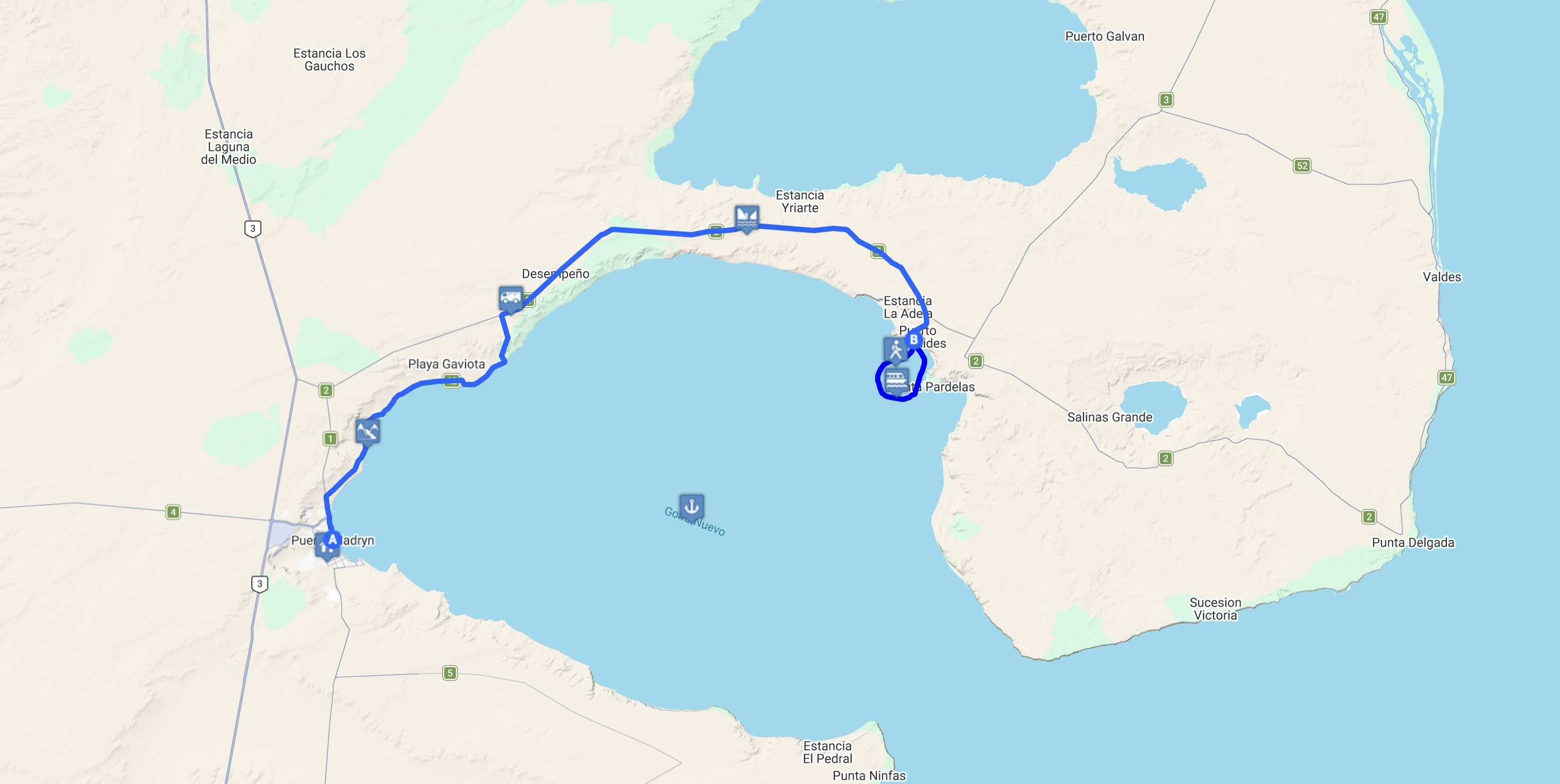 Map Avistaje Submarino de Ballenas