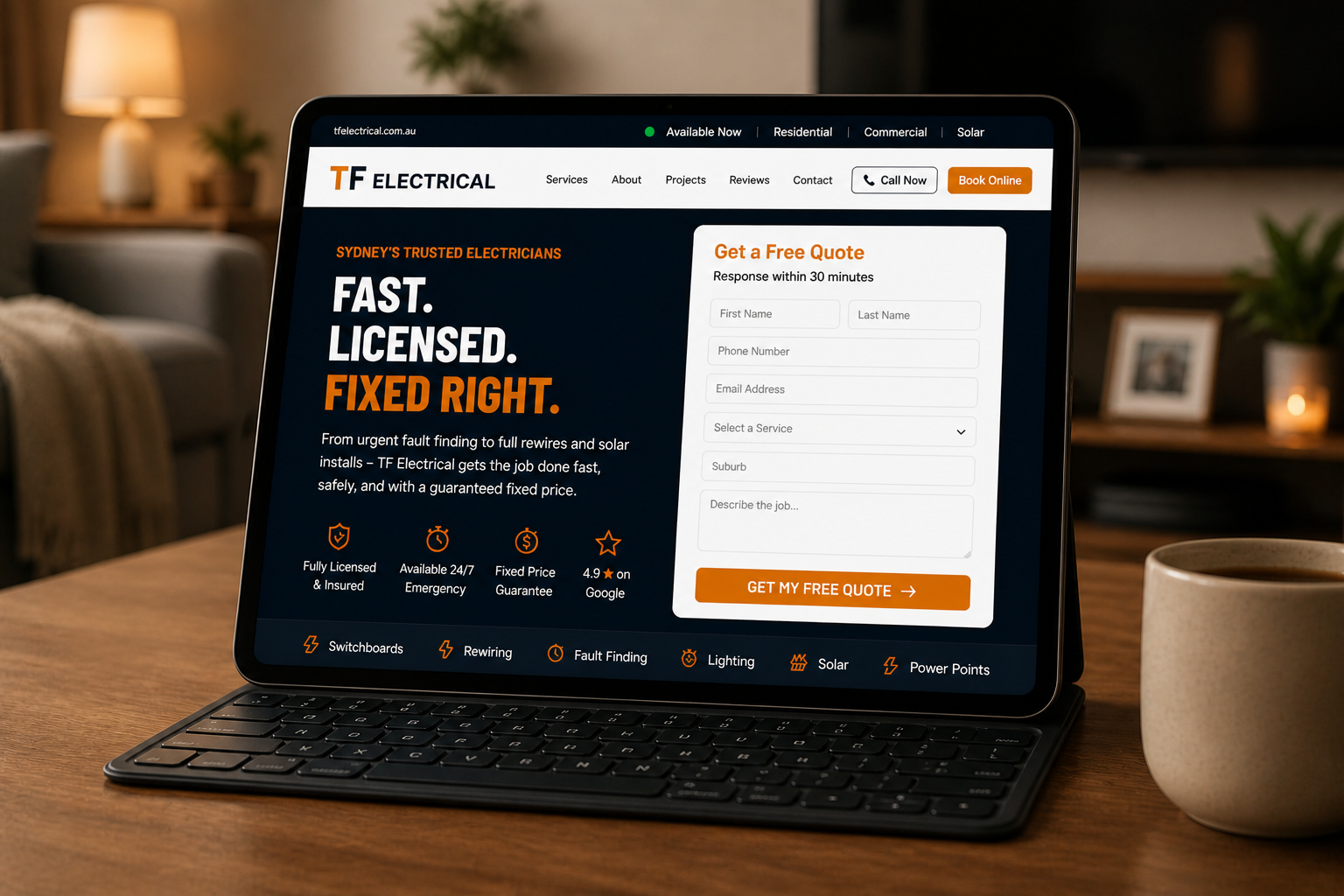 Professional functional website for Australian tradies