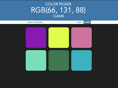 RGB Colour Picker Game