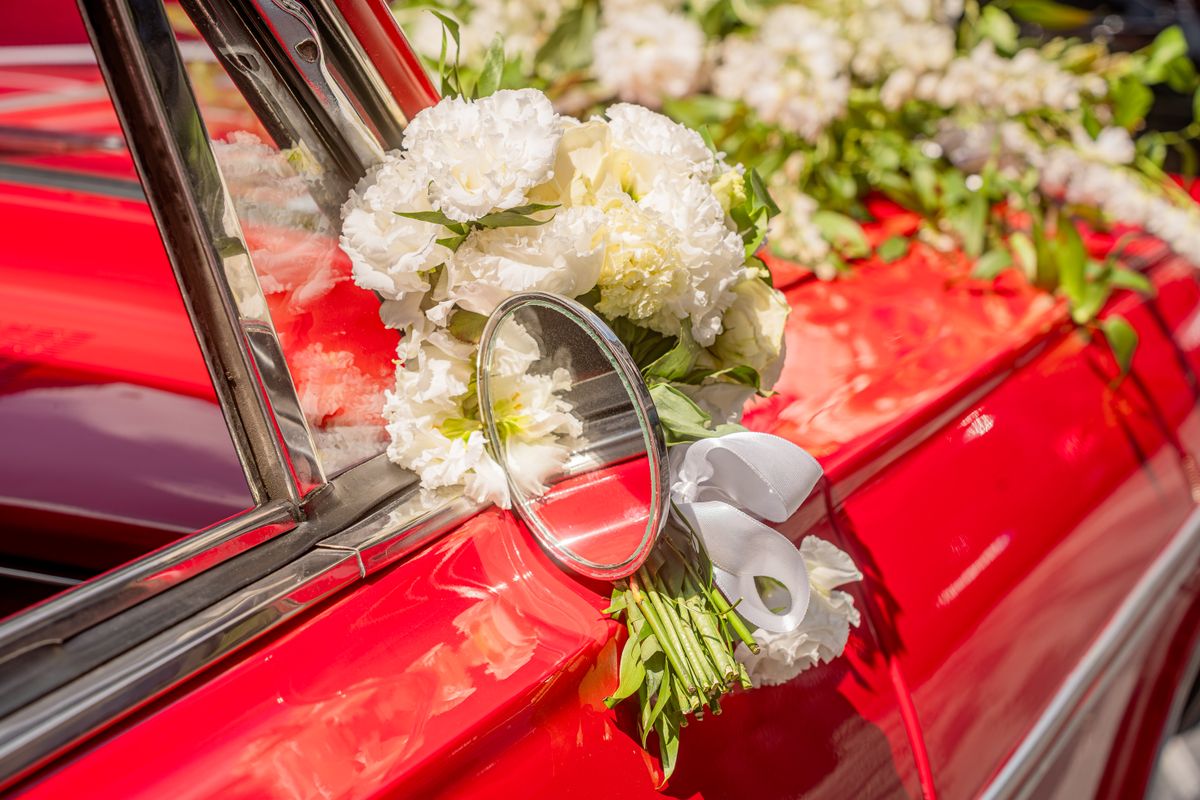 Wedding · Classic Red Car