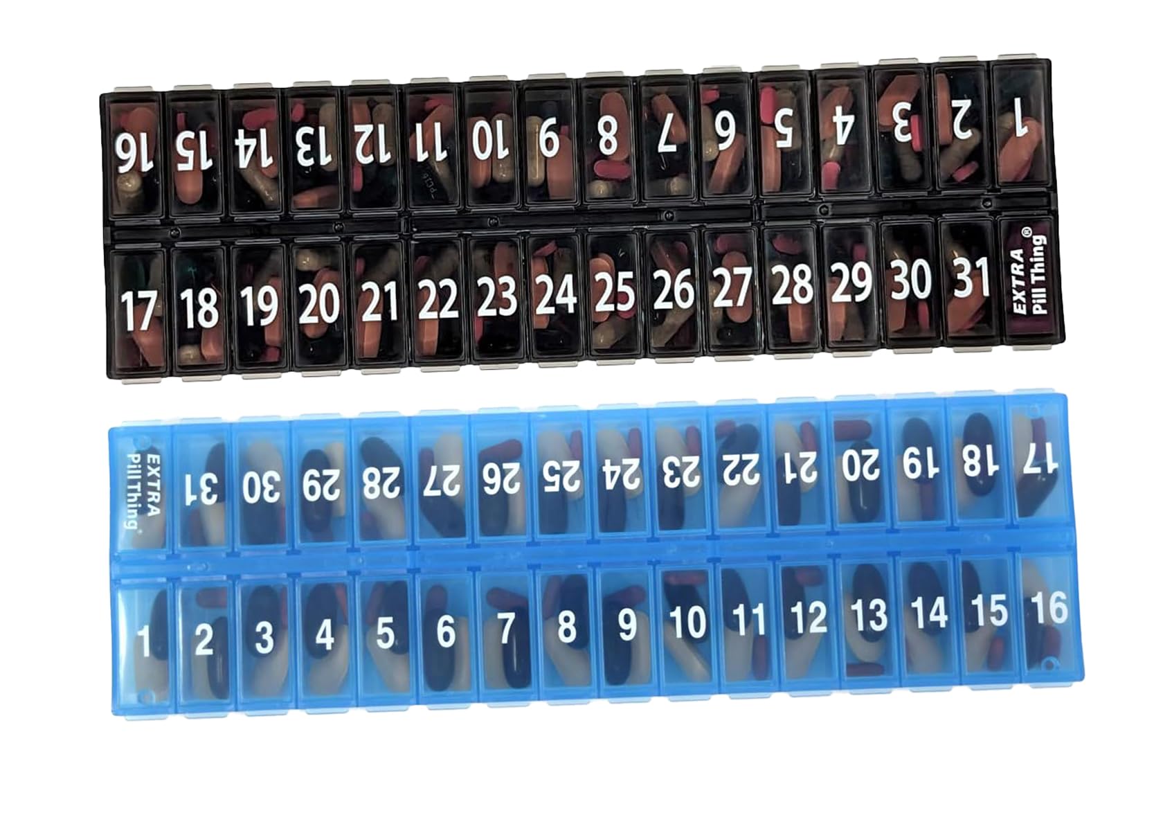 Monthly Pill Organizer with Large Print Easy to Use 31 Day Medication Dispenser