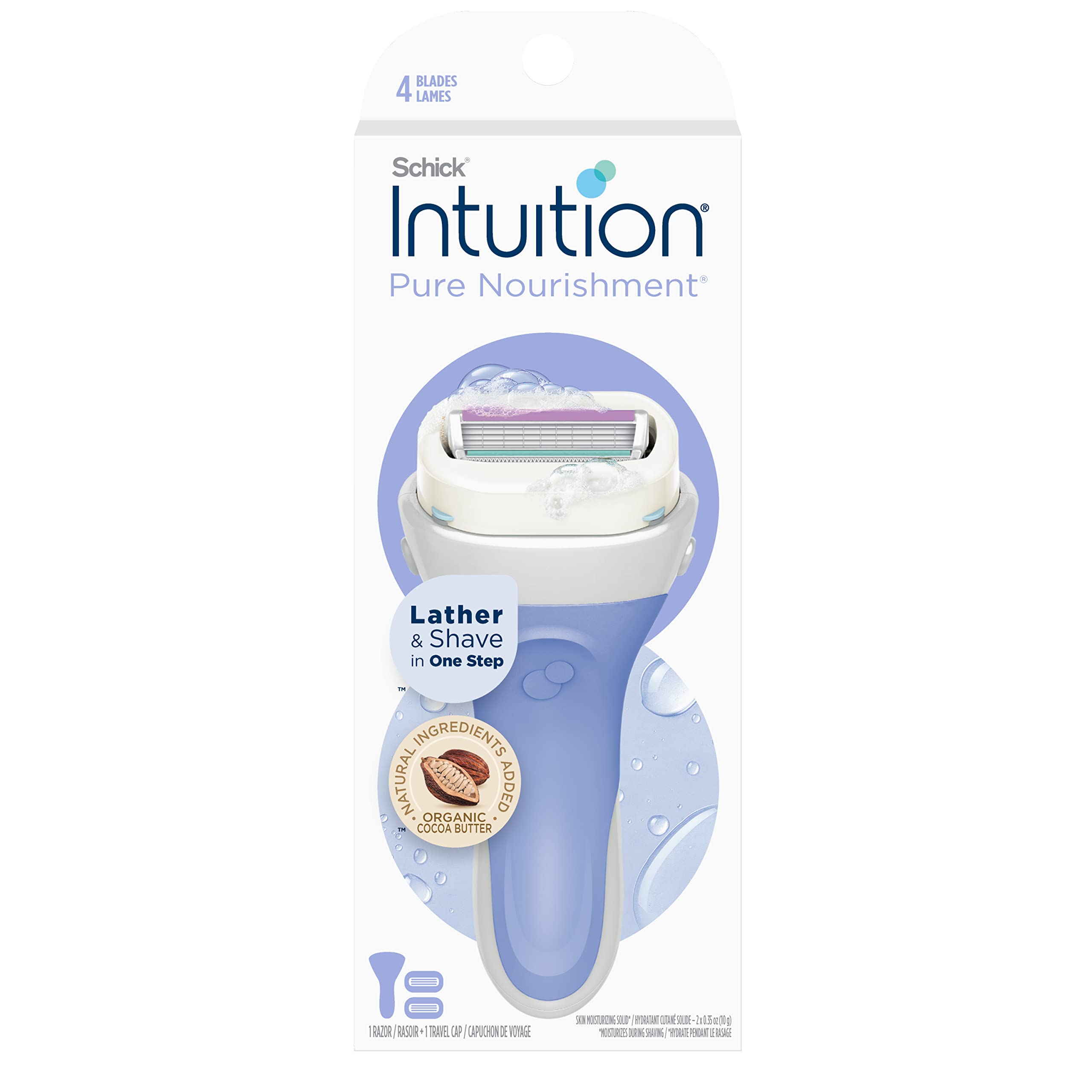 Schick Intuition Pure Nourishment Razor 1 Count with Cocoa Butter Moisturizin...