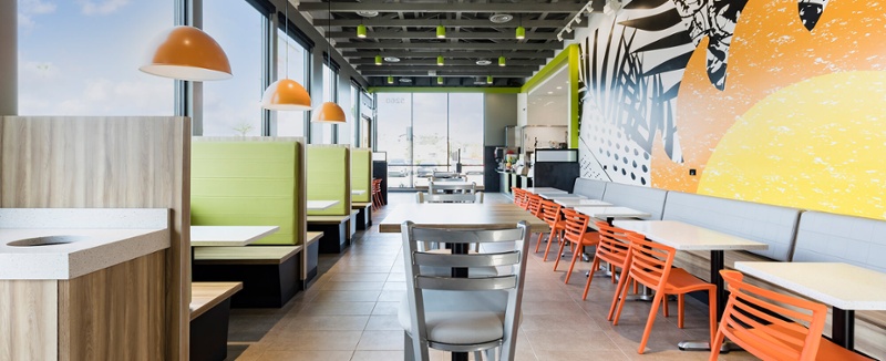 Del Taco Franchise Fresh Flex Interior Seating