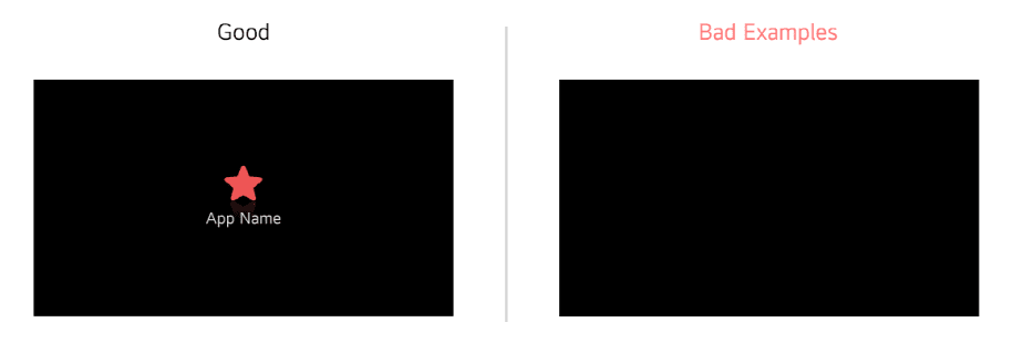 Good and bad examples of the app splash image
