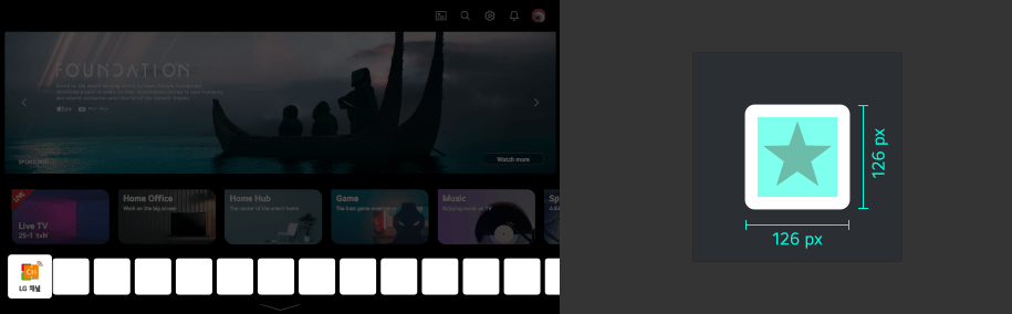 Panel size of app icons