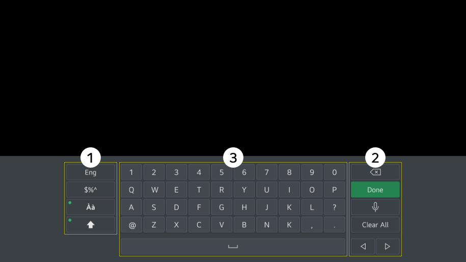 Virtual keyboard image that shows the layout