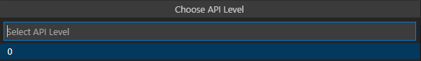 Select API level