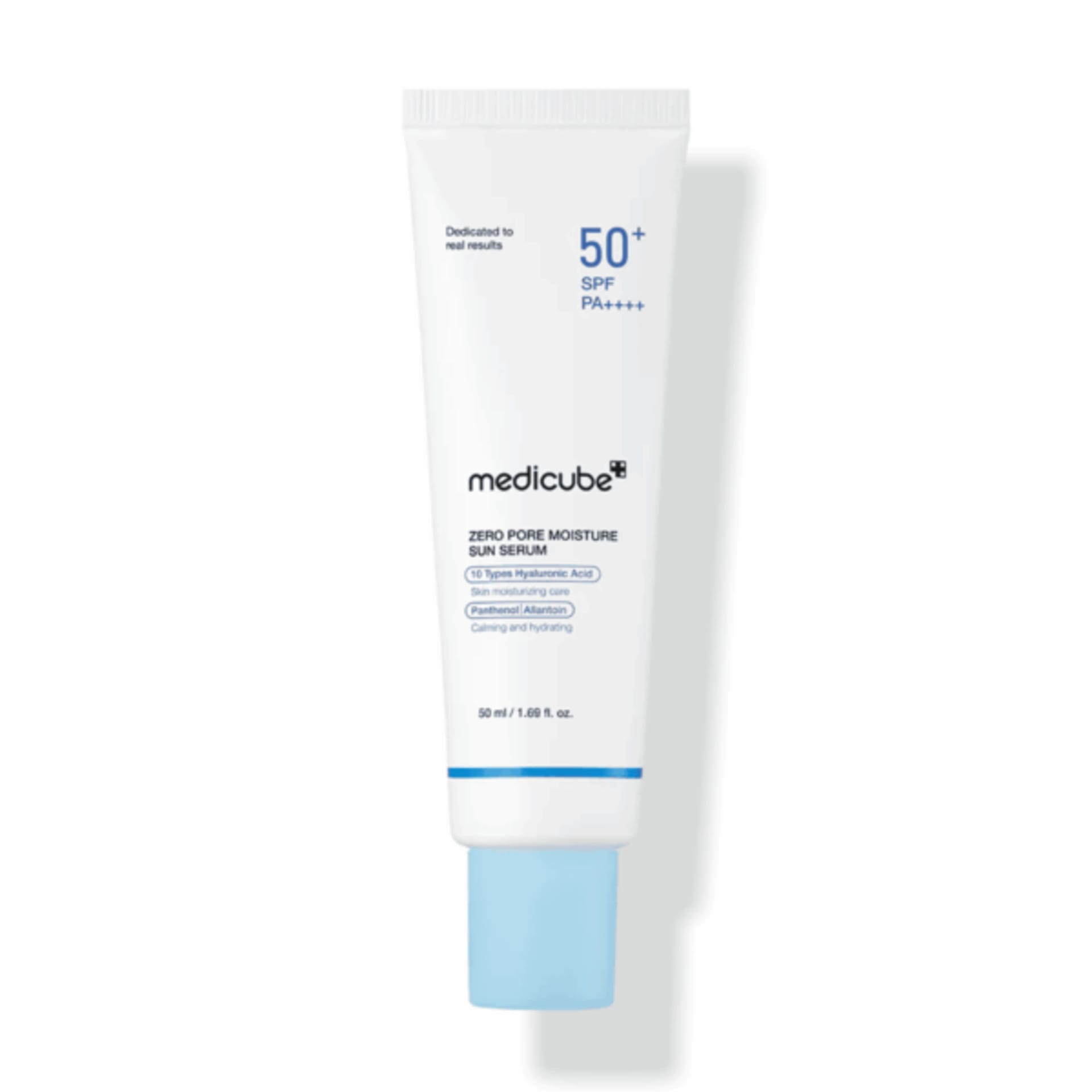 MEDICUBE Zero Pore Moisture Sun Serum SPF50+ PA++++ 50ml | 10 Types Hyaluronic Acid + Niacinamide | Lightweight Hydrating Pore Care Sunscreen