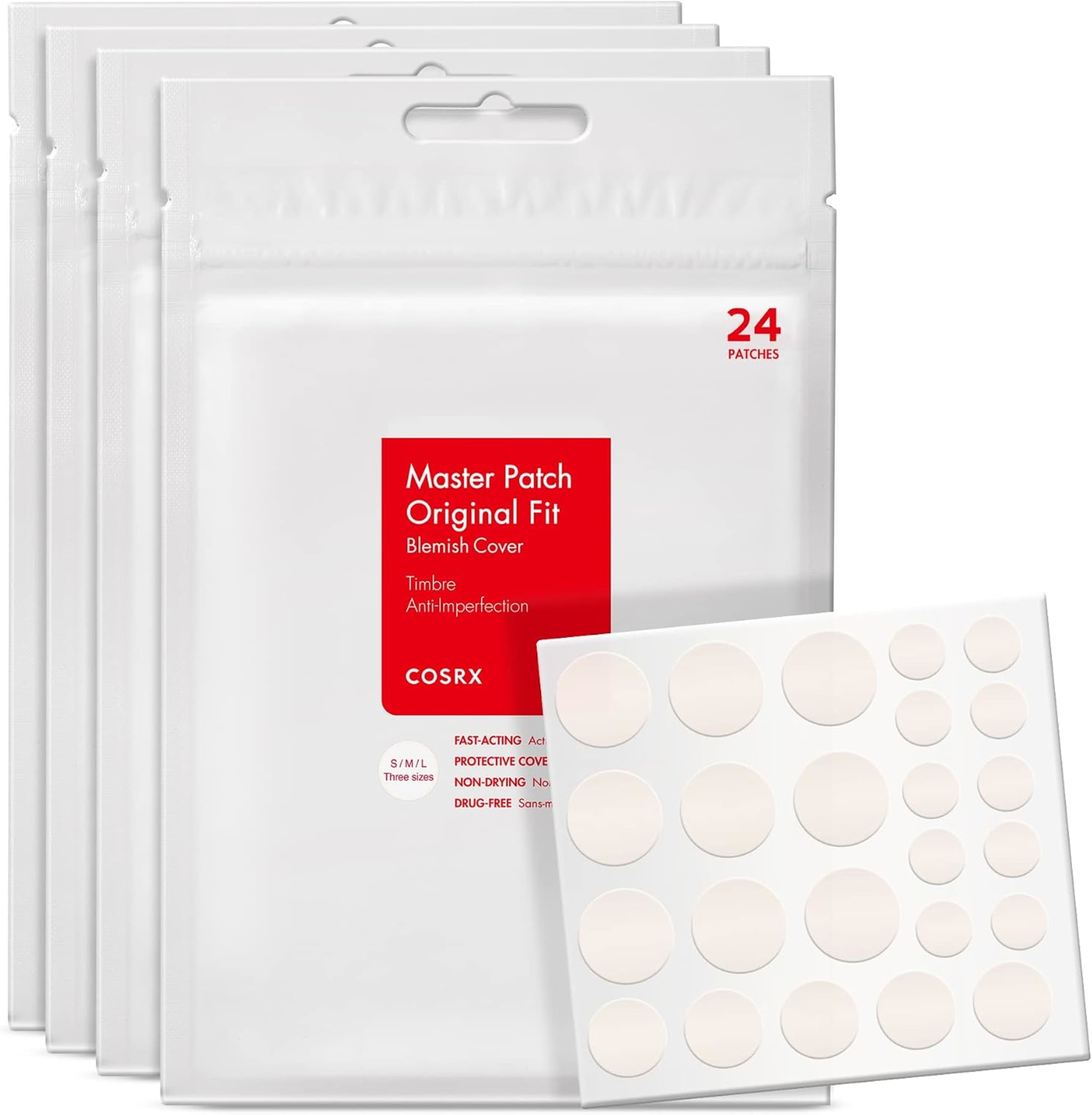 COSRX Acne Pimple Master Patch 96 Patches | Hydrocolloid Acne Spot Patches | Pimple, Blemish & Breakout Care