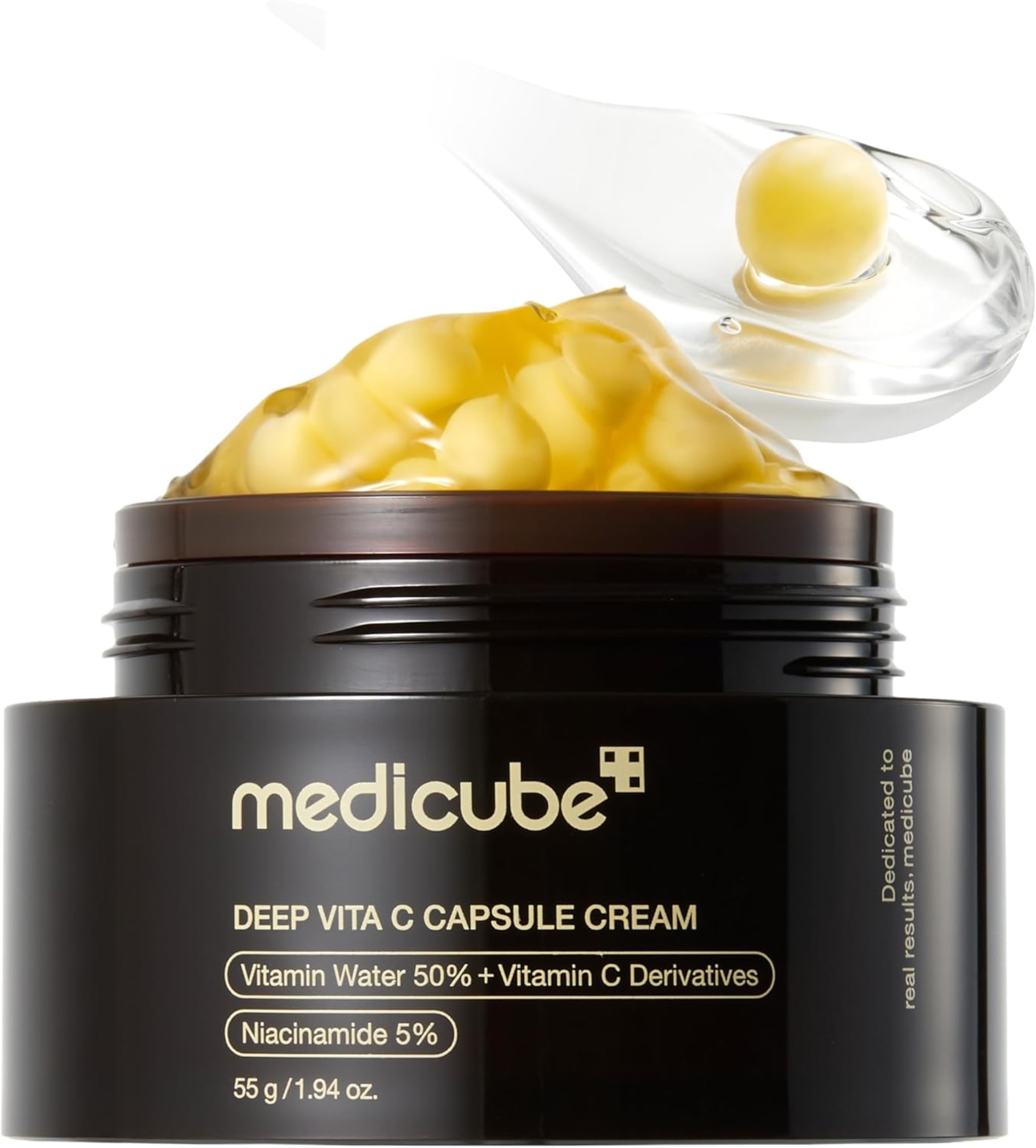 Medicube Deep Vita C Capsule Cream 55g | Vitamin C Brightening Cream with 5% Niacinamide | Dark Spot & Uneven Skin Tone Care
