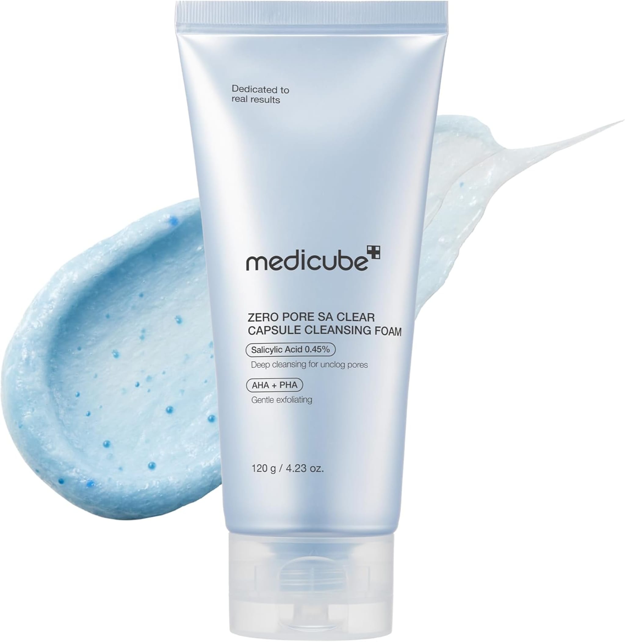 Medicube Zero Pore Clear Blue Capsule Cleanser 120g | 0.45% Salicylic Acid + AHA BHA PHA | Pore & Blackhead Cleansing Foam