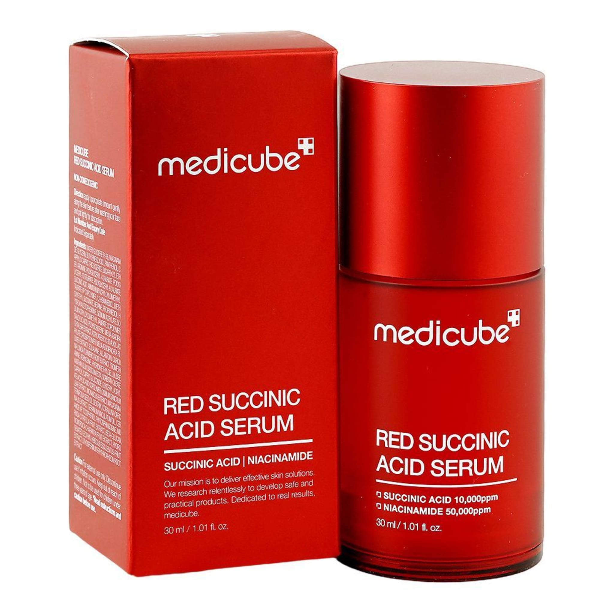 MEDICUBE Red Succinic Acid Serum 30ml | 5% Niacinamide + 1% Succinic Acid | Acne, Pore & Dark Spot Clarifying Serum