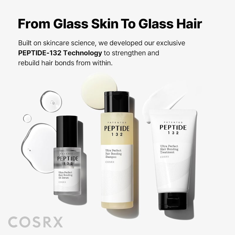 COSRX PEPTIDE-132 Ultra Perfect Hair Bonding Treatment 120ml | Peptide Hair Repair Mask | Damaged, Dry & Frizzy Hair Care 9