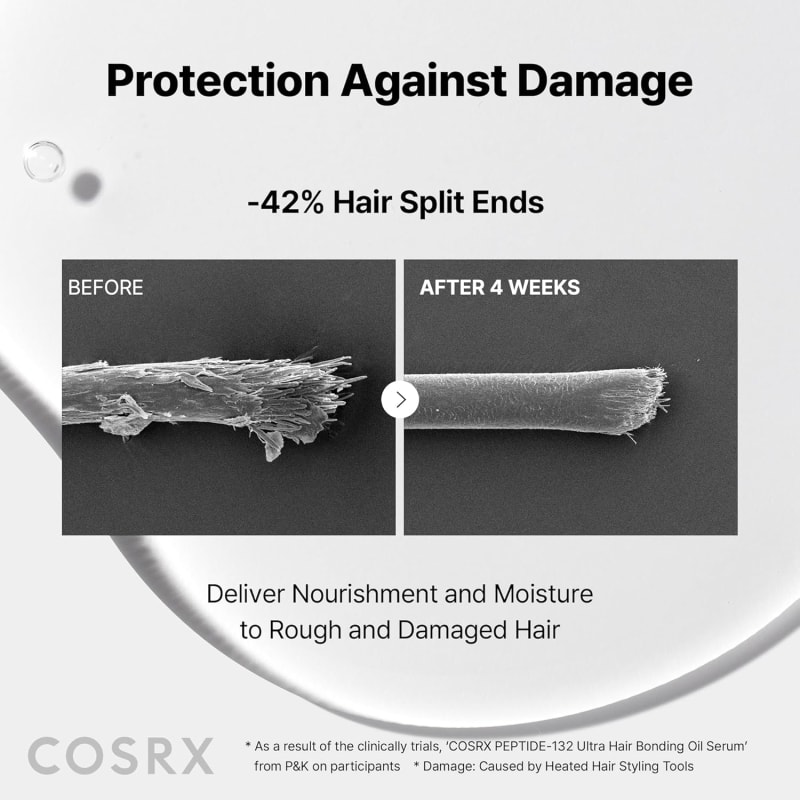 COSRX Peptide 132 Hair Bonding Oil Serum, 28 ml - Light Keratin Oil Against Frizz & Split Ends, Gives Shine with Argan & Jojoba Oil, for All Hair Types 6