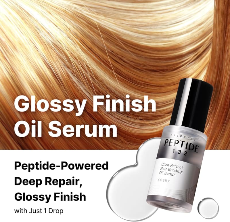 COSRX Peptide 132 Hair Bonding Oil Serum, 28 ml - Light Keratin Oil Against Frizz & Split Ends, Gives Shine with Argan & Jojoba Oil, for All Hair Types 4