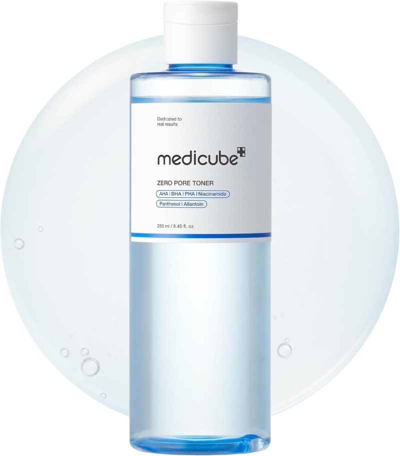 medicube Zero Pore Toner I Exfoliating & Hydrating Blue Bottle Water Toner with AHA, BHA, PHA, Niacinamide, and Panthenol | Korean Skin Care for Pores, Texture, and Moisture Care (8.45 fl. oz.) 1