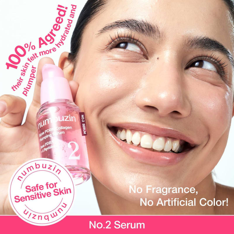 numbuzin No.2 Serum | Rose PDRN Collagen Plumping Serum | Glowing, Hydrating, Firming, Korean Skincare | Collagen, Peptides, PDRN | for Dry, Combination skin | 1.01 fl.oz. 8