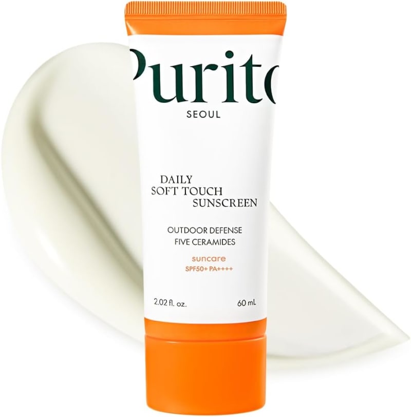 PURITO Daily Soft Touch Sunscreen SPF50+ PA++++ 60 ml | Lightweight UVA/UVB Sunscreen with 5 Ceramides, Centella & Panthenol | No White Cast 1