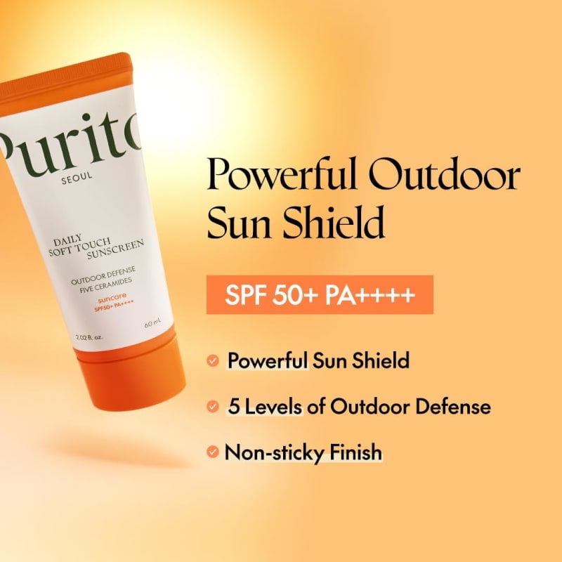 PURITO Daily Soft Touch Sunscreen SPF50+ PA++++ 60 ml | Lightweight UVA/UVB Sunscreen with 5 Ceramides, Centella & Panthenol | No White Cast 2