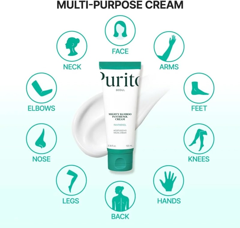 PURITO Mighty Bamboo Panthenol Cream 100 ml | 10% Panthenol & Bamboo Extract | Hydrating Skin Barrier Moisturizer for All Skin Types | Korean Skincare 2
