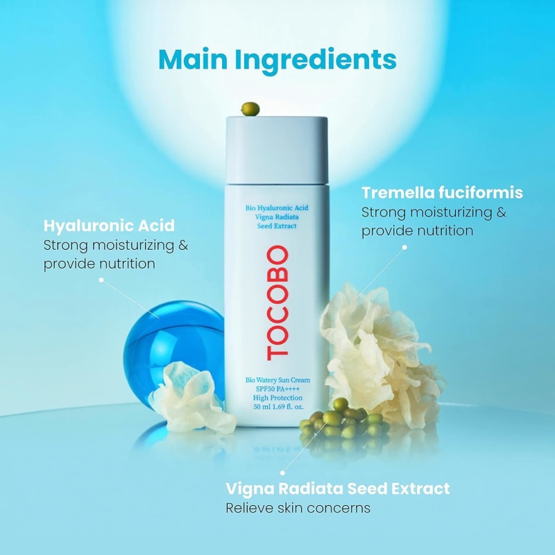 TOCOBO Bio Watery Sun Cream SPF50+ PA++++ 50 ml | Lightweight Hydrating Sunscreen with Niacinamide & Hyaluronic Acid | Korean Daily Face Sunscreen 9
