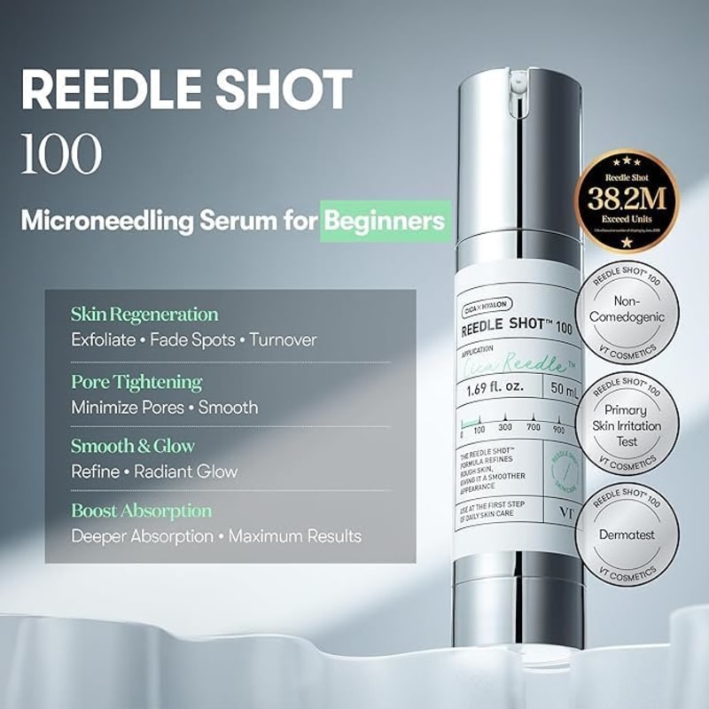 VT COSMETICS Reedle Shot 100 30 ml | CICA REEDLE™ Micro-Spicule Skin Booster | Texture, Pores & Radiance Care | Korean Skincare 4