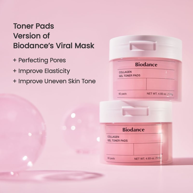Biodance Collagen Gel Toner Pads 60 Pads | 243Da Collagen Water Toner Pads | Pore Care, Hydration & Firming Glow 7